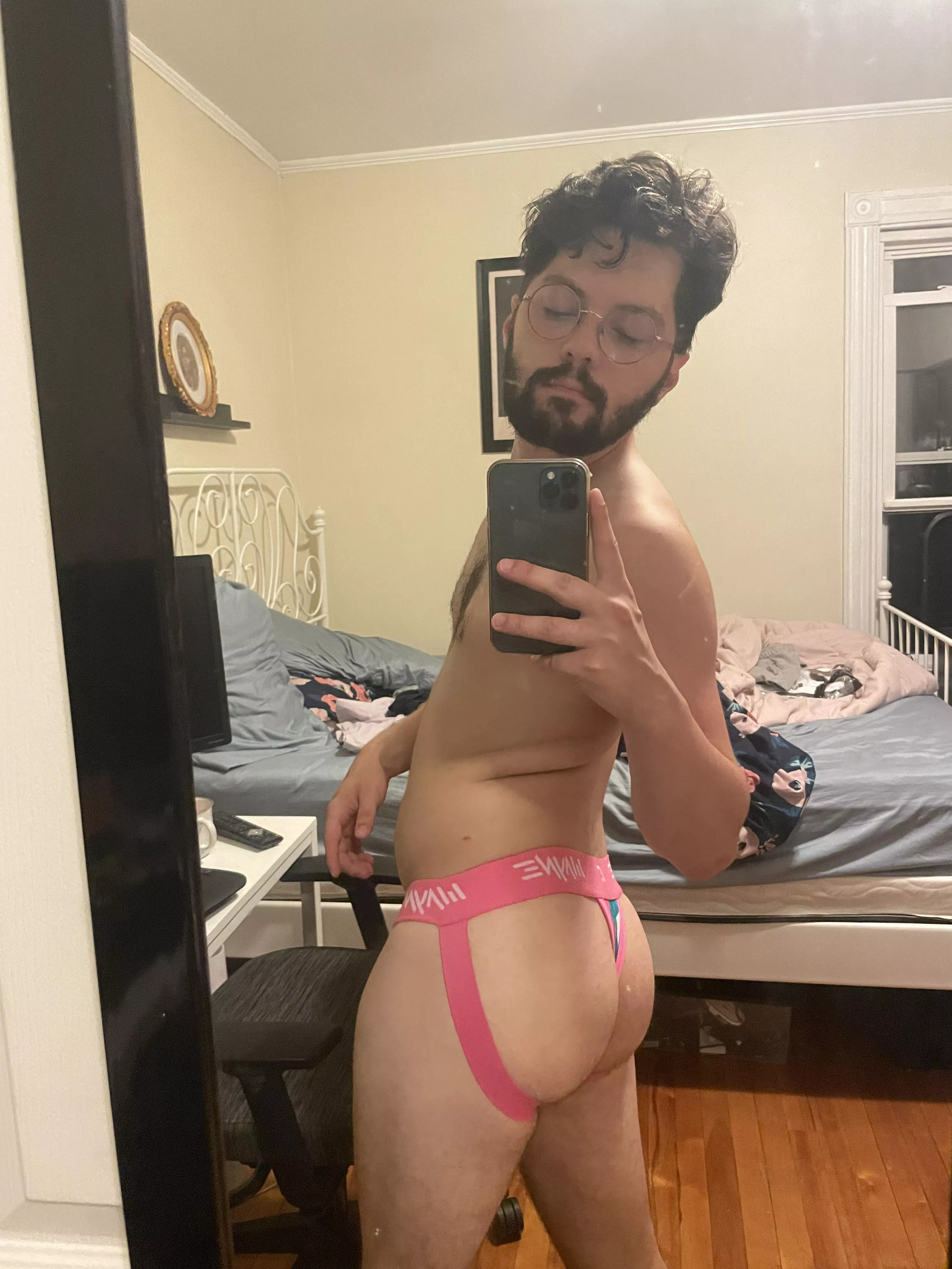 Couldn’t decide to wear a jock or a thong…