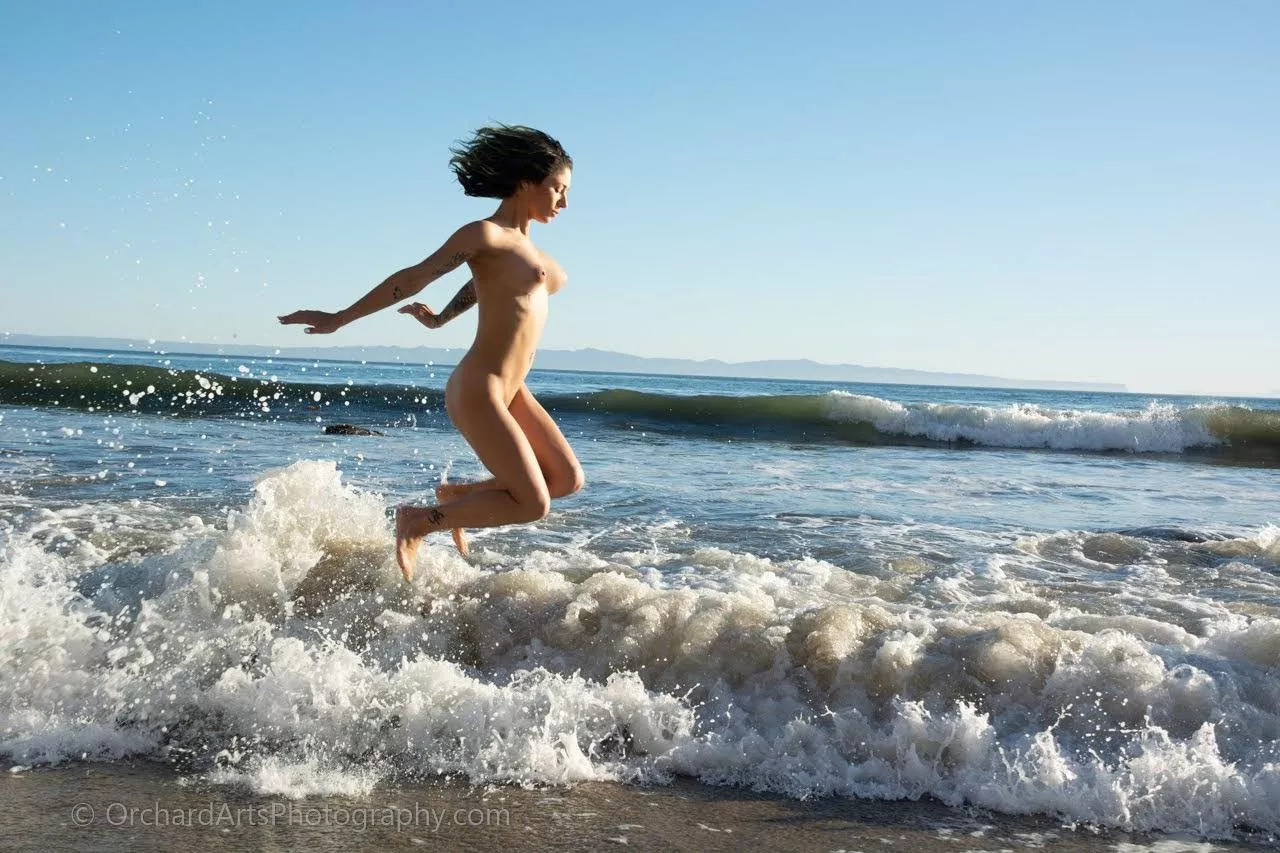 Crystal jumping for joy, naked of course.