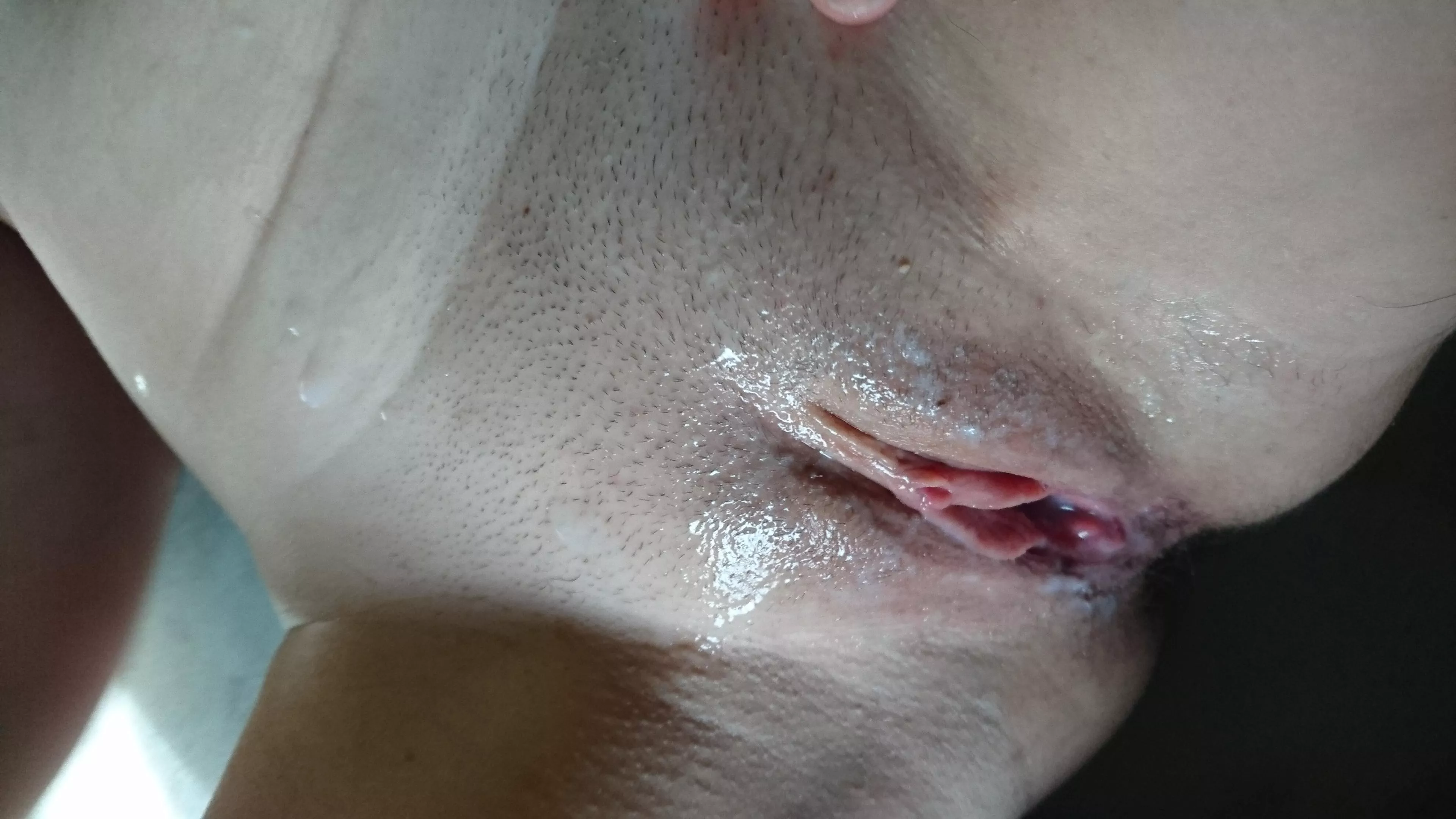 Cum on my wife's pussy