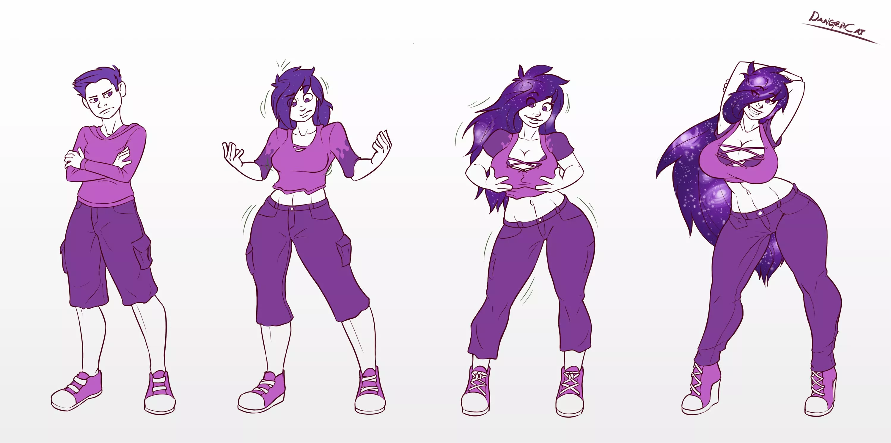 Curvy Cosmic Hair Girl Teef by TheDangerCat (MTF/TG)