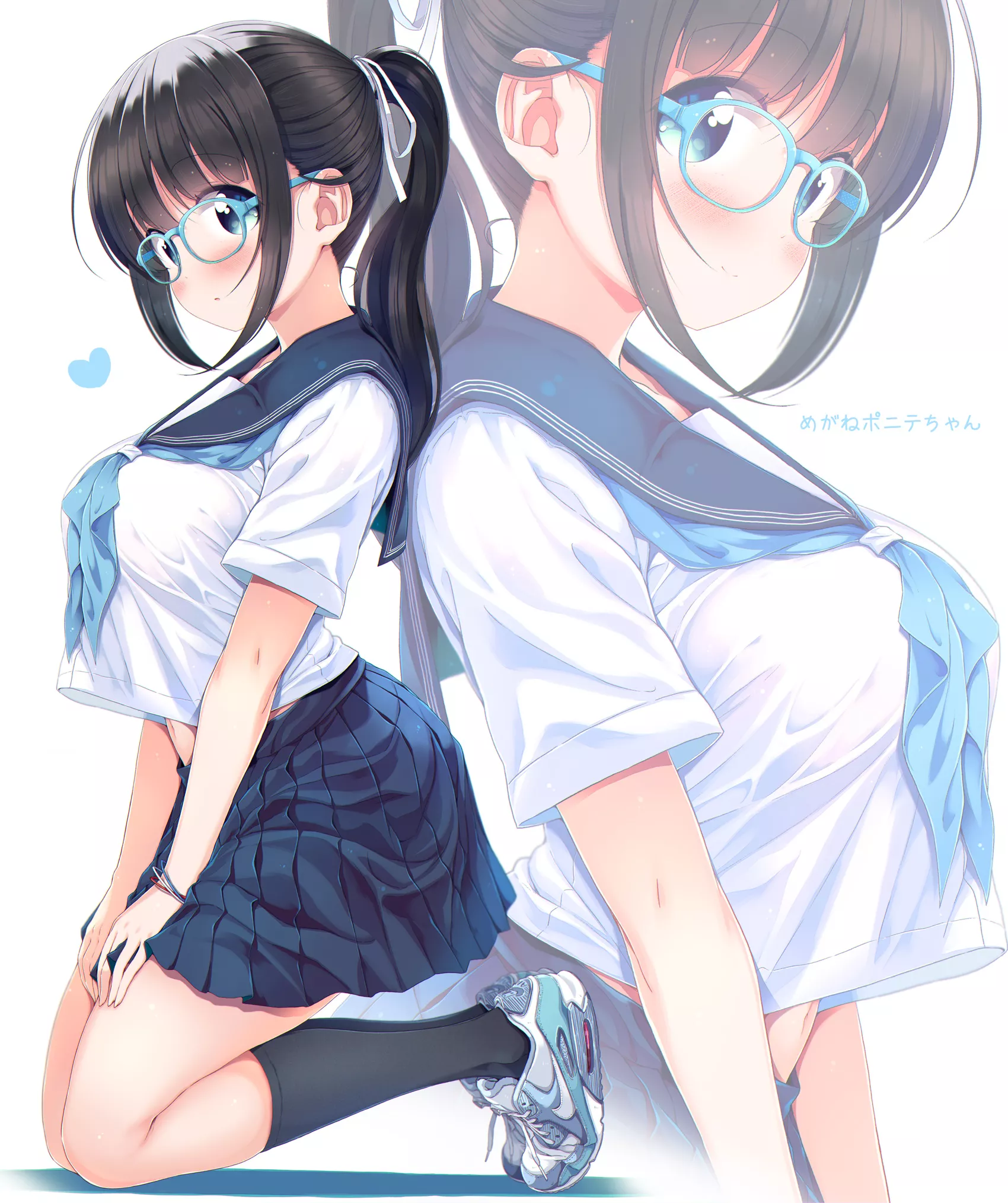 Cute blue glasses. [Original]