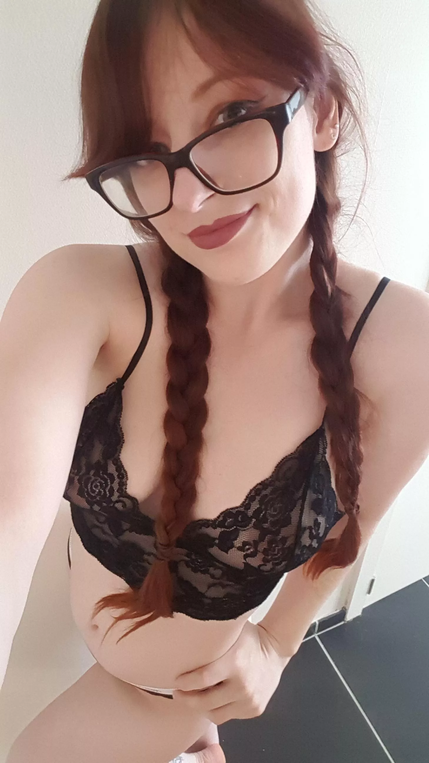 Cute braids and comfy lingerie