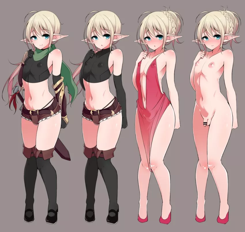 Cute otokonoko Elf in different dresses and I want him in my life