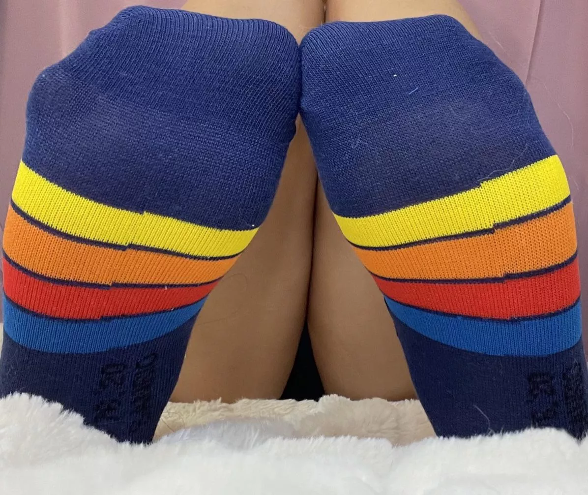 Cute striped socks 💛🧡❤️