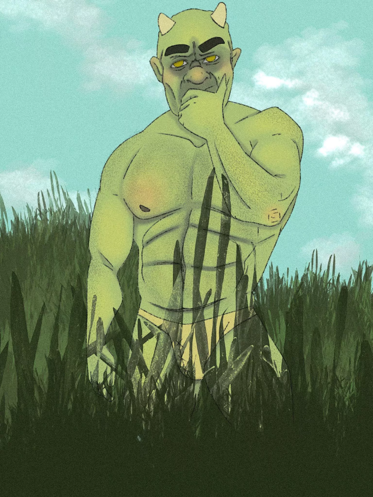 Daddy goblin checking you out across the field