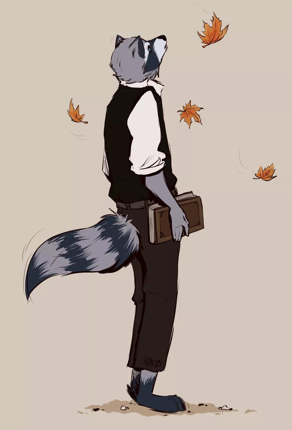 Dapper boy enjoying the fall breeze. Commission for Kitesva on Twitter