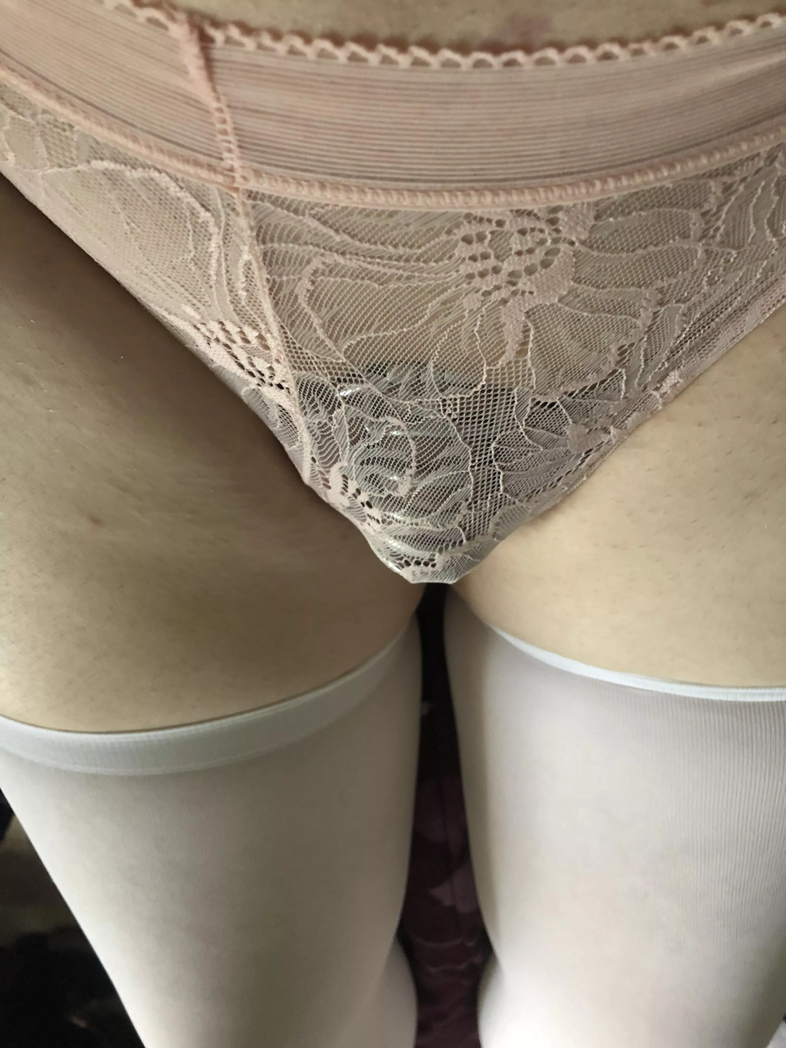 Day 10, panties and stockings. Look what my horniness is doing?