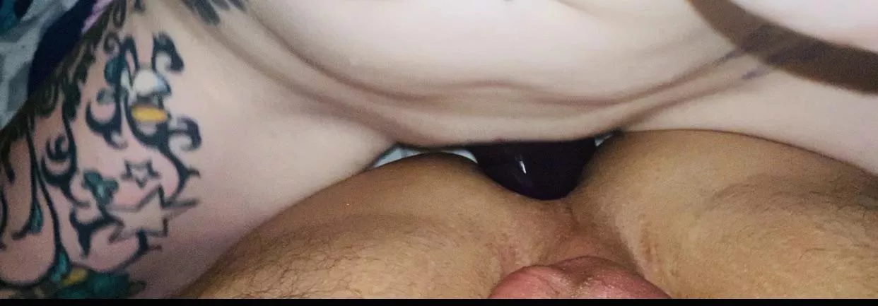 Deep in his tight little tanned asshole with my strapless strap!