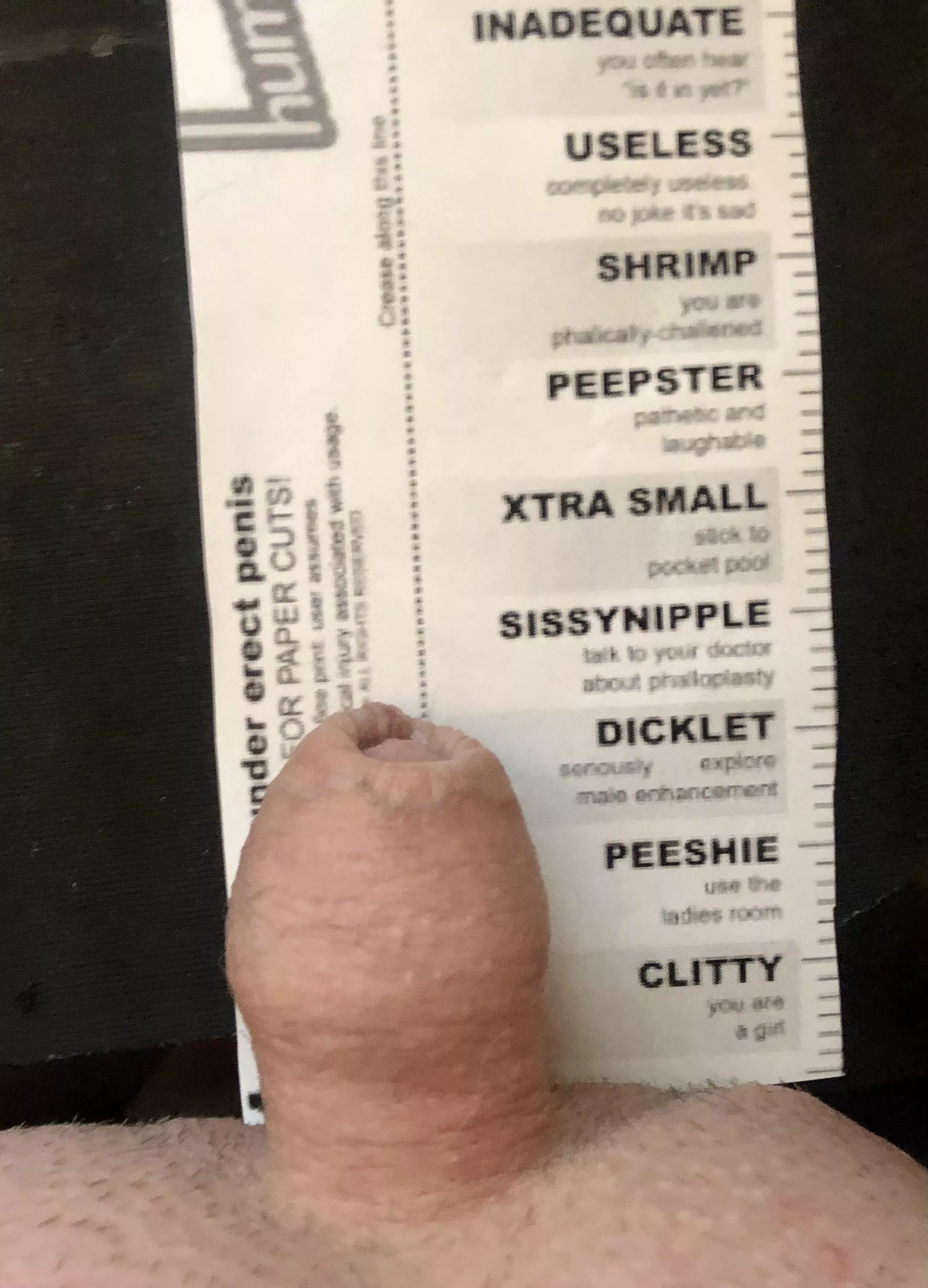 Dicklet. I thought I would be smaller.