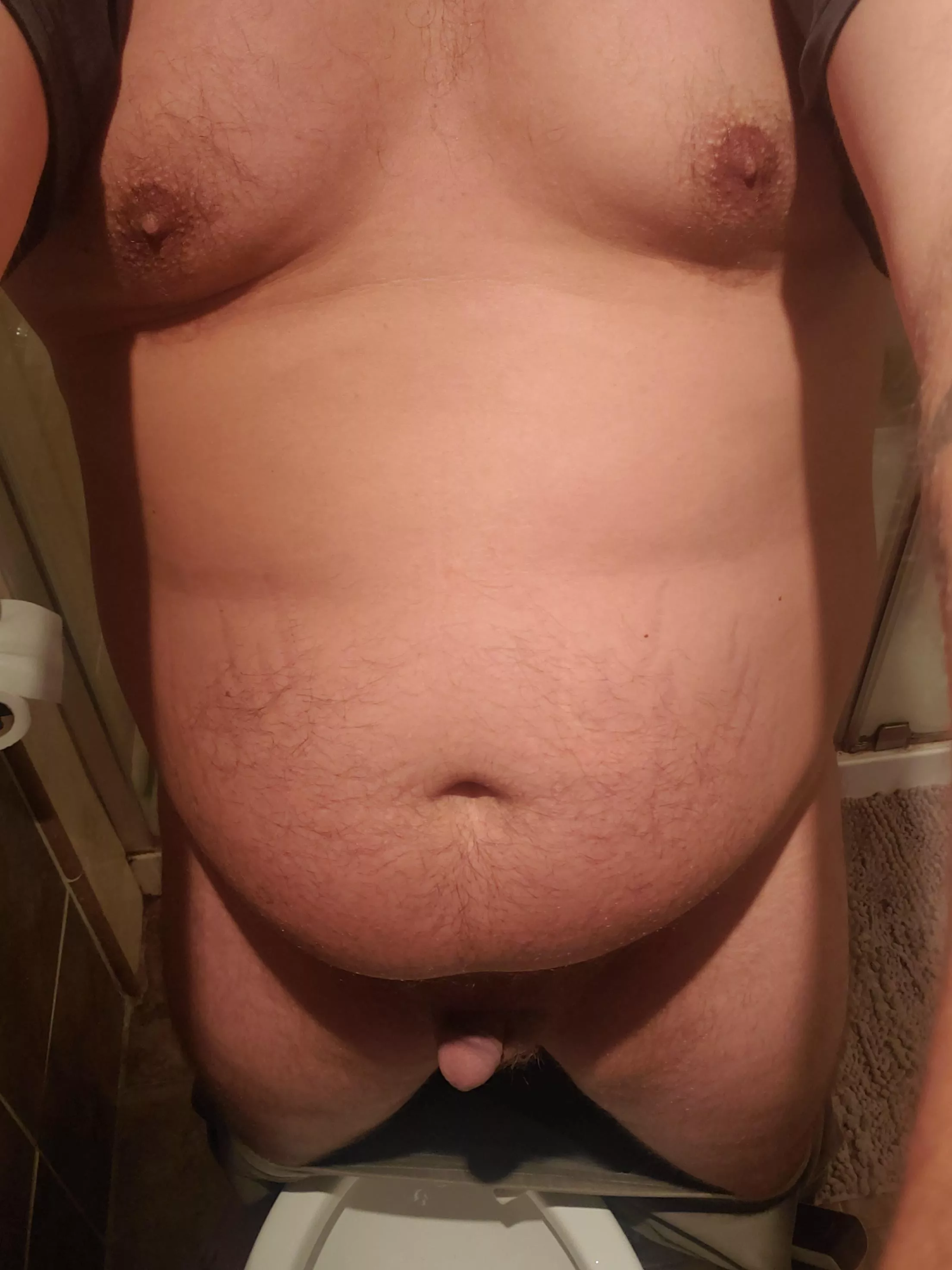 Do you like how my man tits are filling In? Love having my belly rubbed.