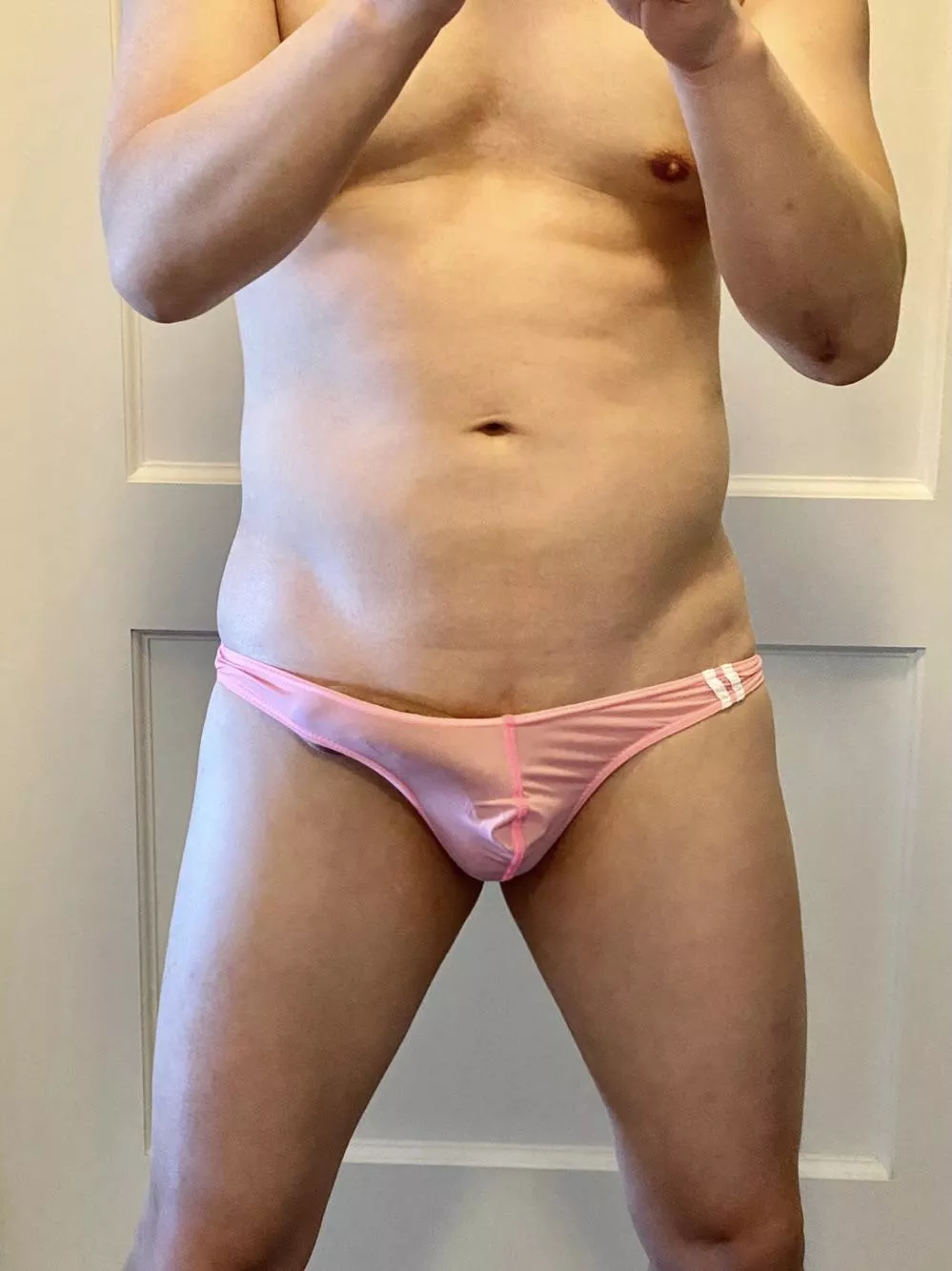 Do you like my hard cock in my pink thongs