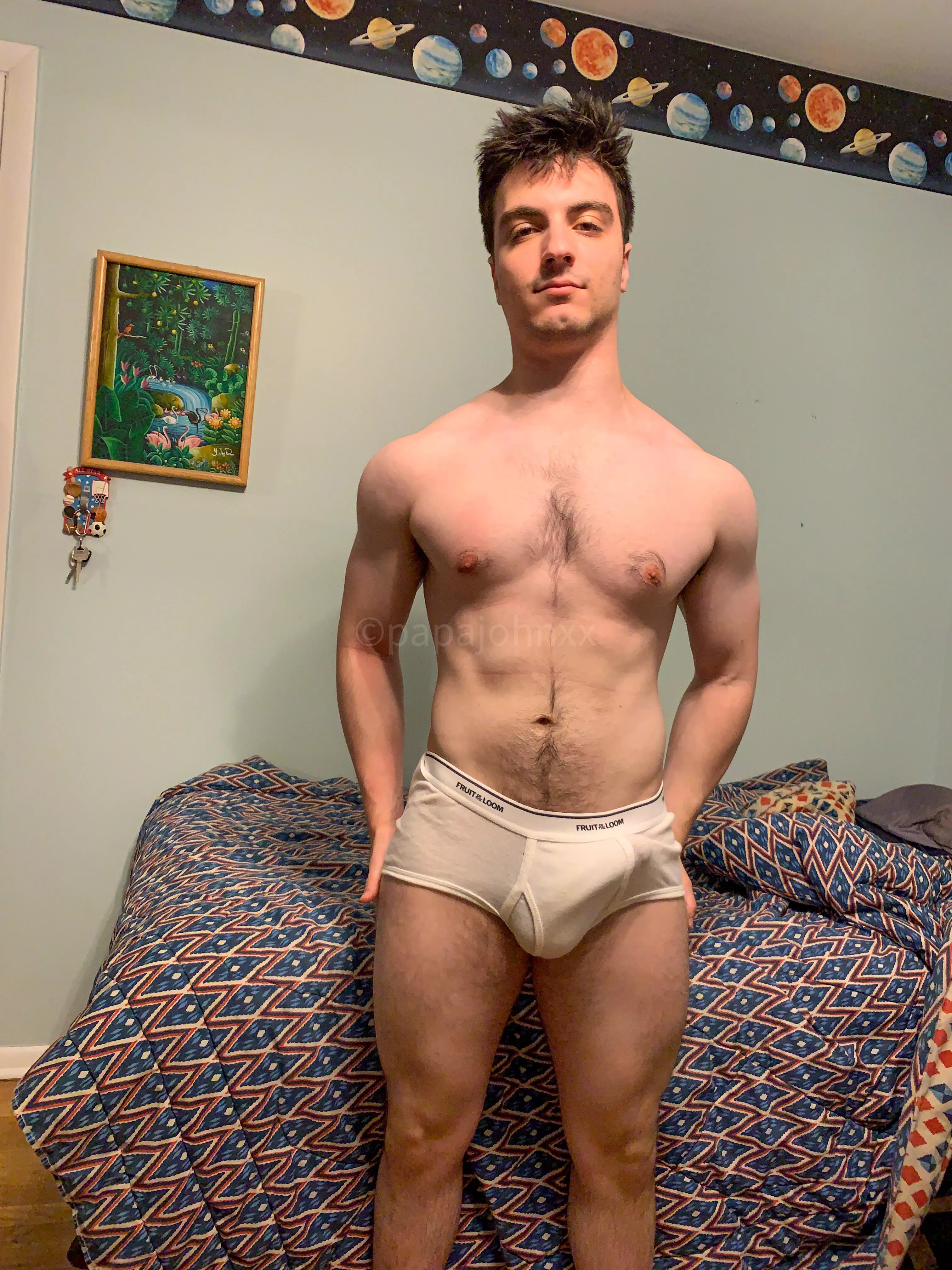 Do you like my hard cock outline in tighty whities?