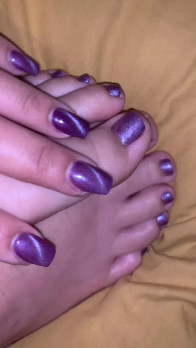 Do you like my purple nails? They’d look better wrapped around your cock