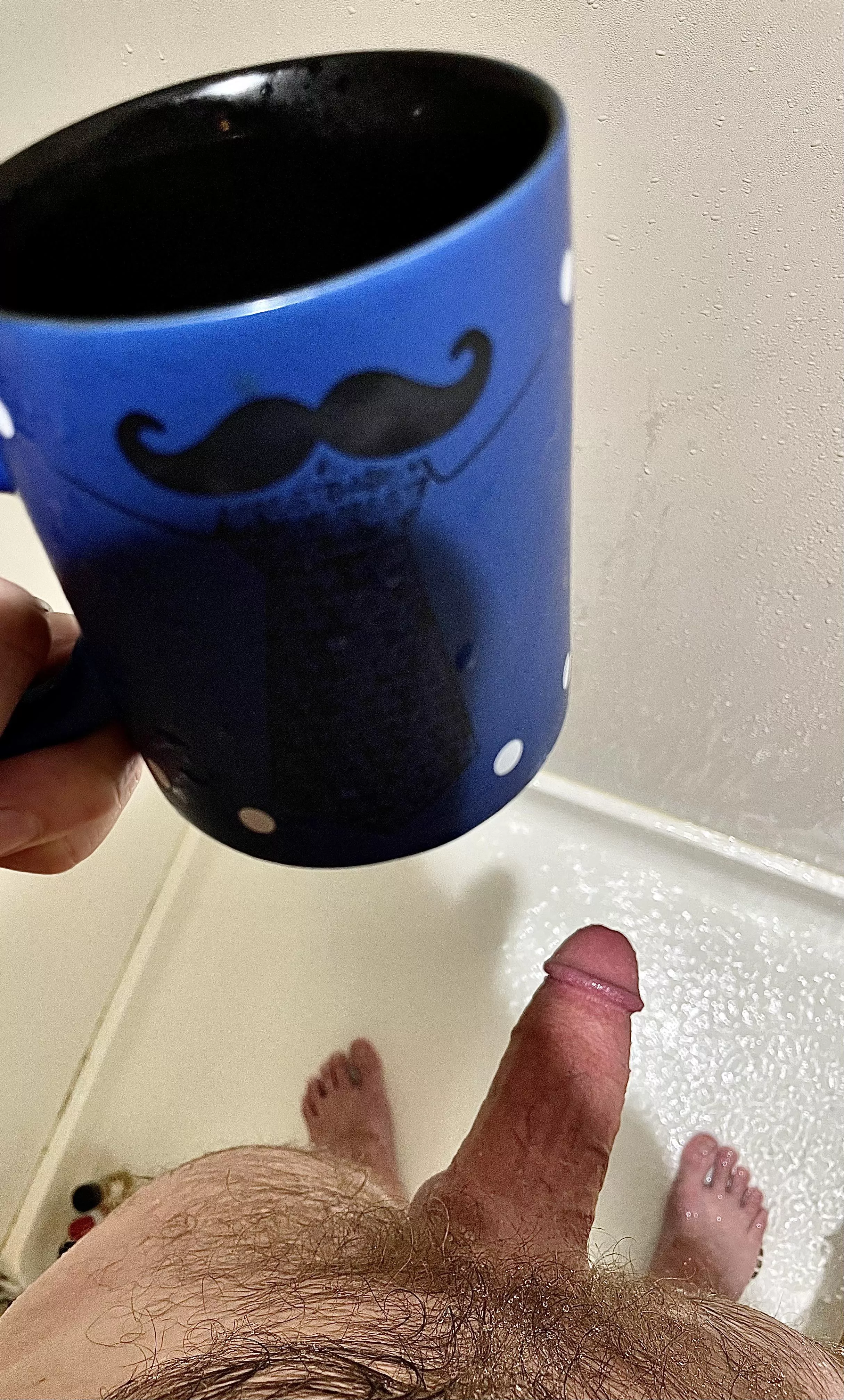 Does anyone else enjoy a cup of coffee in the shower?