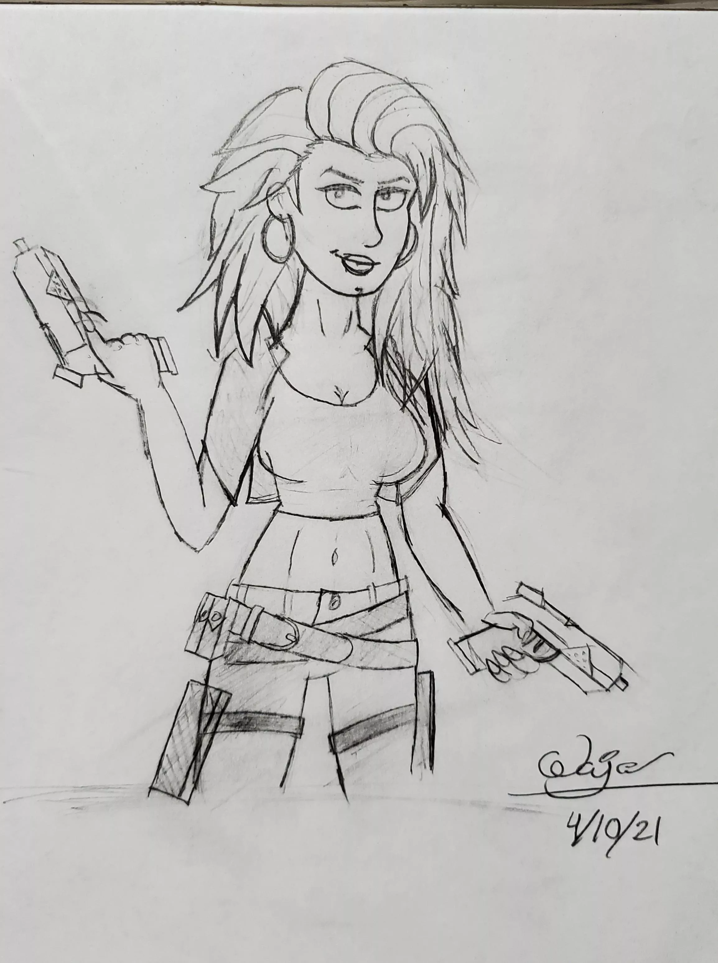 Drew art of Charlotte from that COD Carl's Jr. Ad