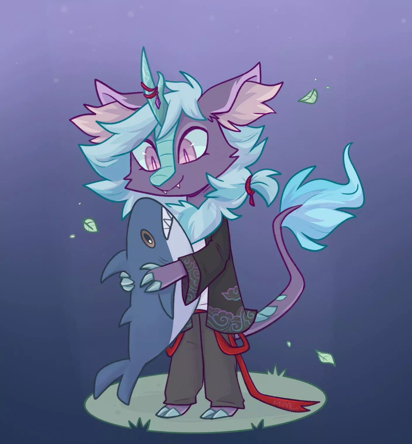 Drew my kirin Shinji in a chibi style :> [art by me @kazunekomori on twitter]