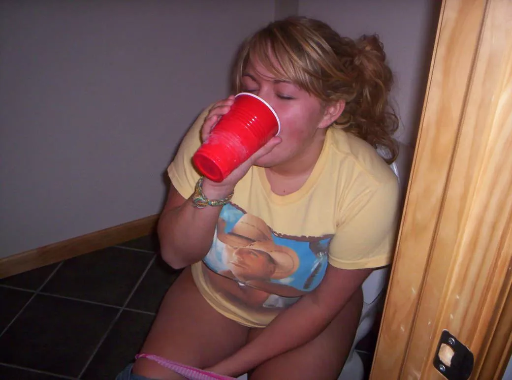 Drinking on the toilet