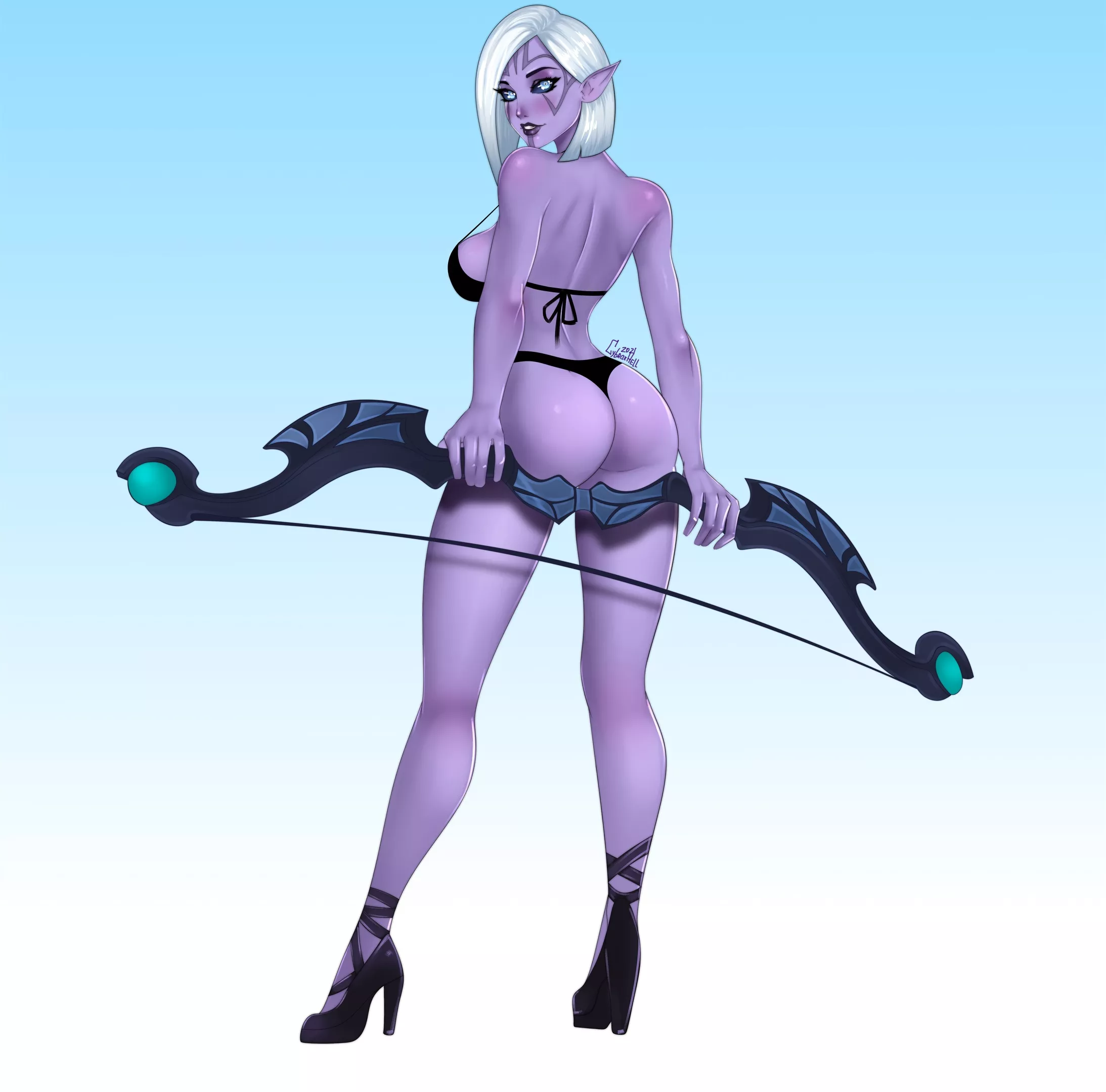 Drow Ranger in lingerie [CybraxHell]