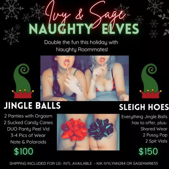 ðŸŽ„ Duo Sale with U/SageMarie55 ðŸŽ„ Buy From Your Favorite Roomies This Holiday ðŸŒŸ [Selling] Duo Panty Deals With Extra Goodies Just For You! ðŸ’¦ [kik] Ivylynn284 or sagemarie55