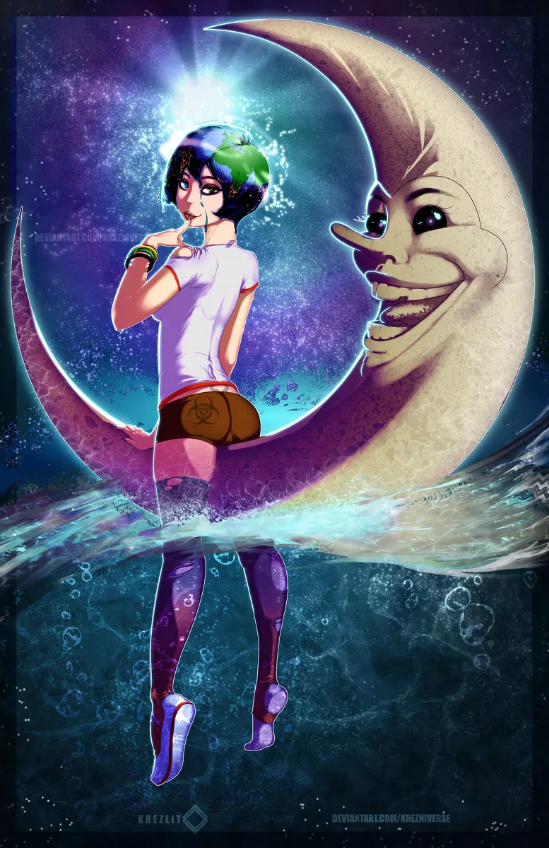 Earth-chan and Moon guy