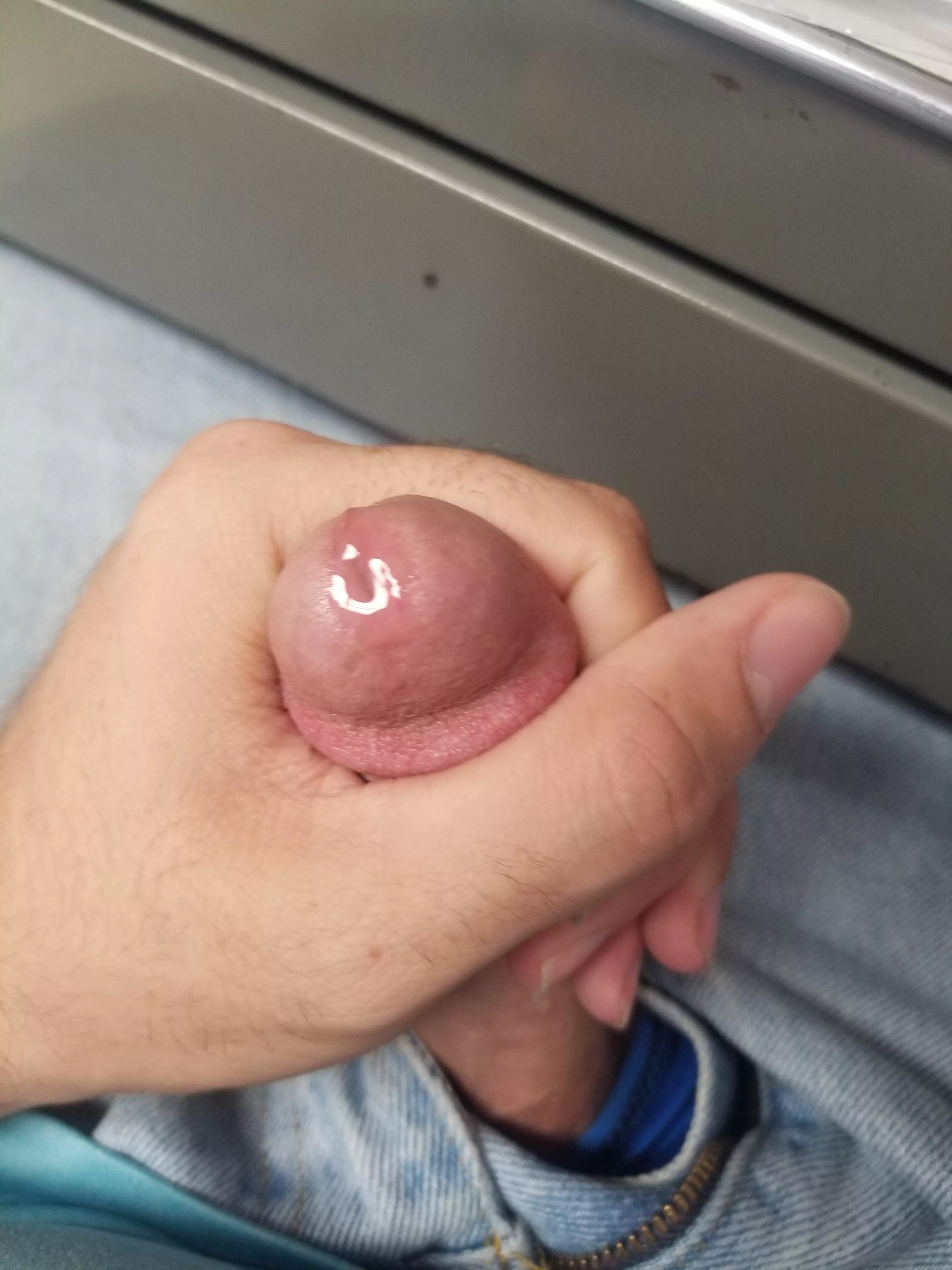 Edging and drooling precum at work