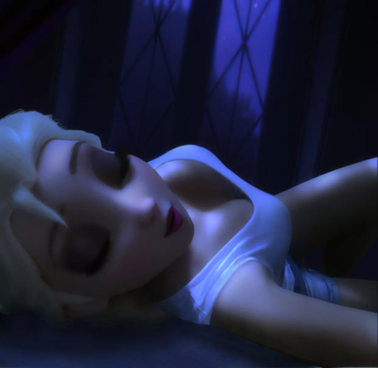 Elsa sleeping. (OC)