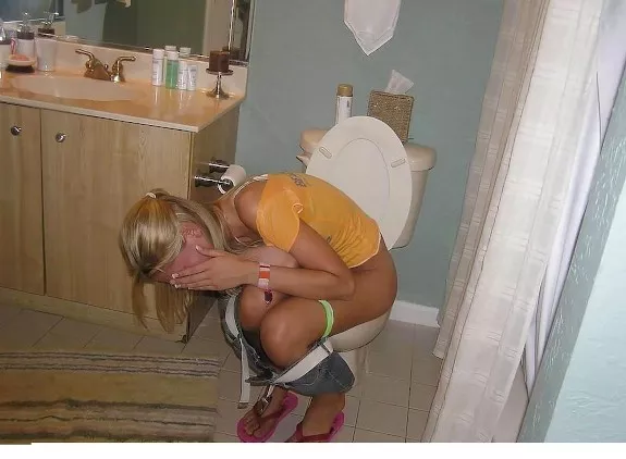 Embarrassed she was caught shitting! Nasty bitch!