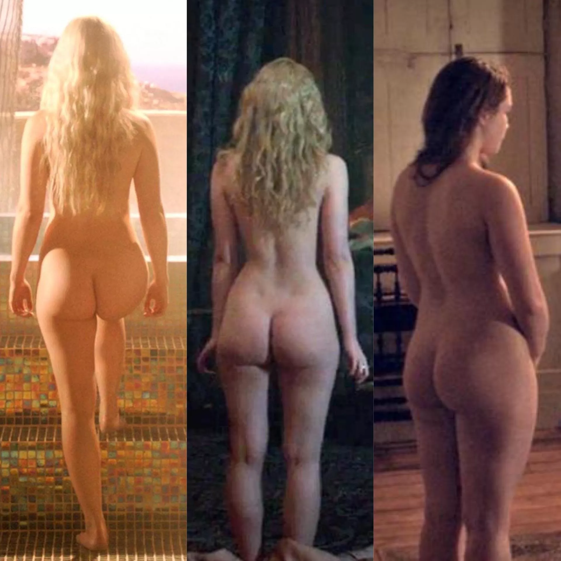 Emilia Clarke, Elle Fanning, and Florence Pugh. Which ass are you going for ?