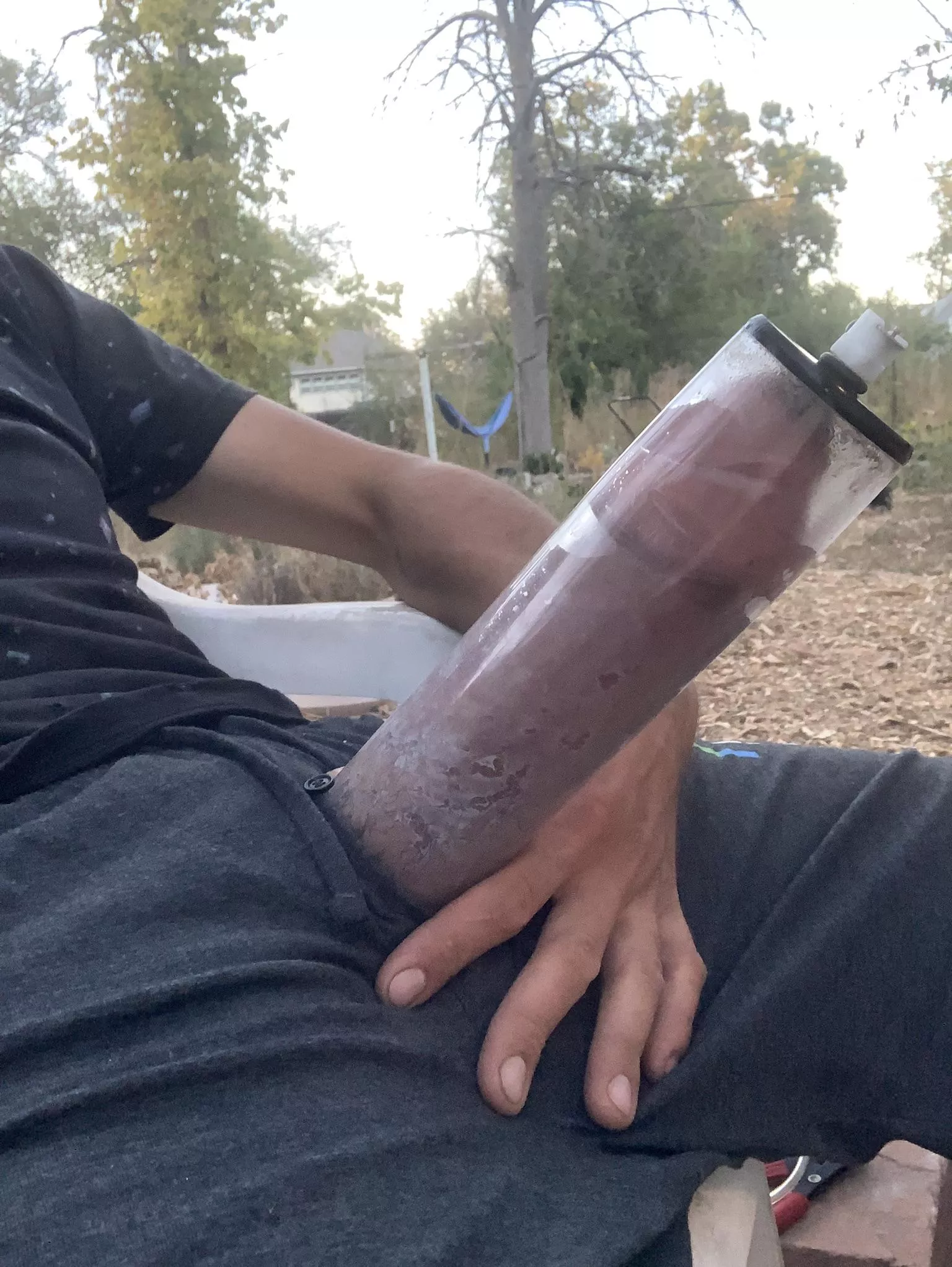 Ending the day right by packing a big ass tube