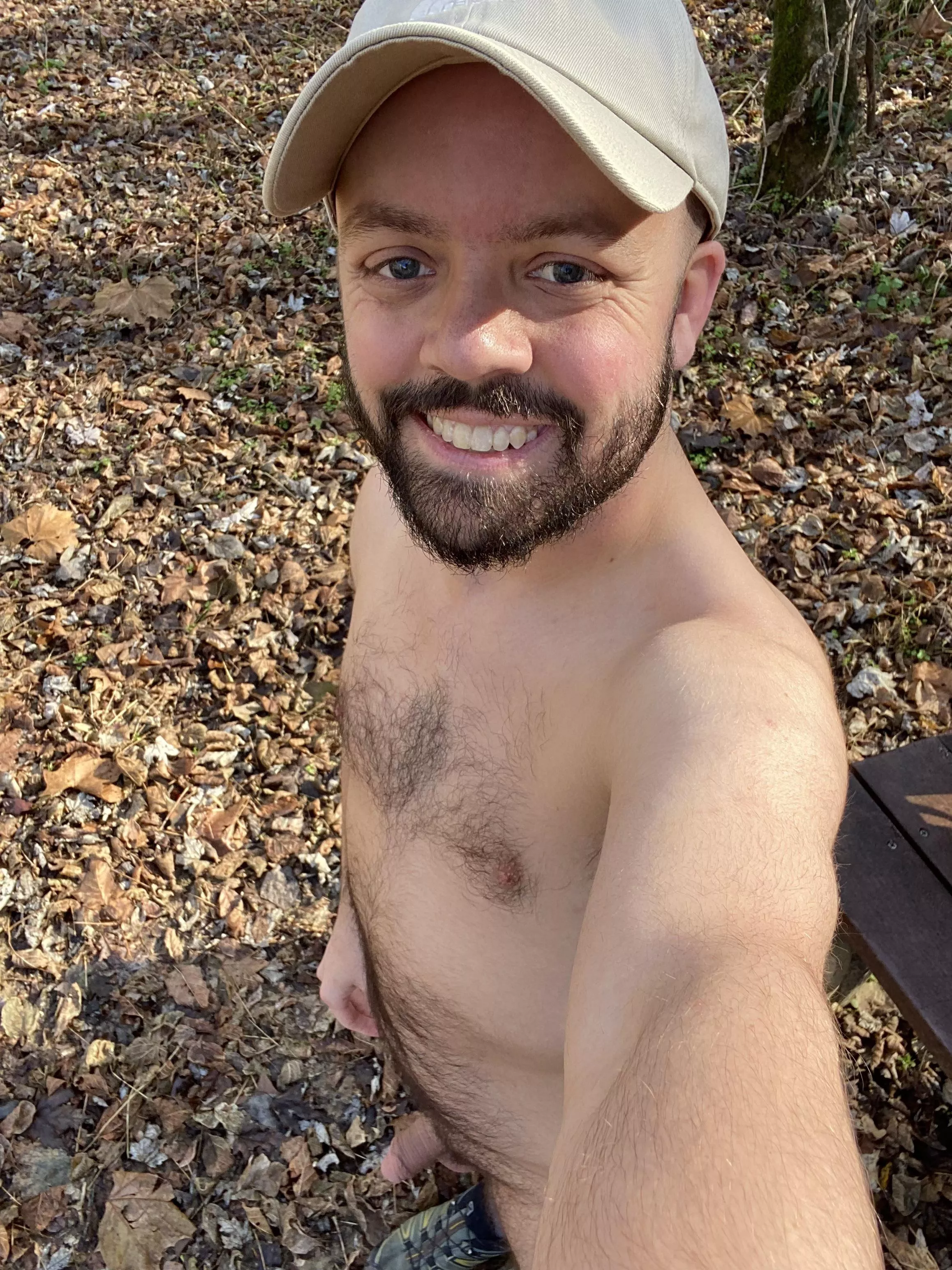 Enjoyed some nude time in the chill autumn air this morning. Had the trail all to myself.