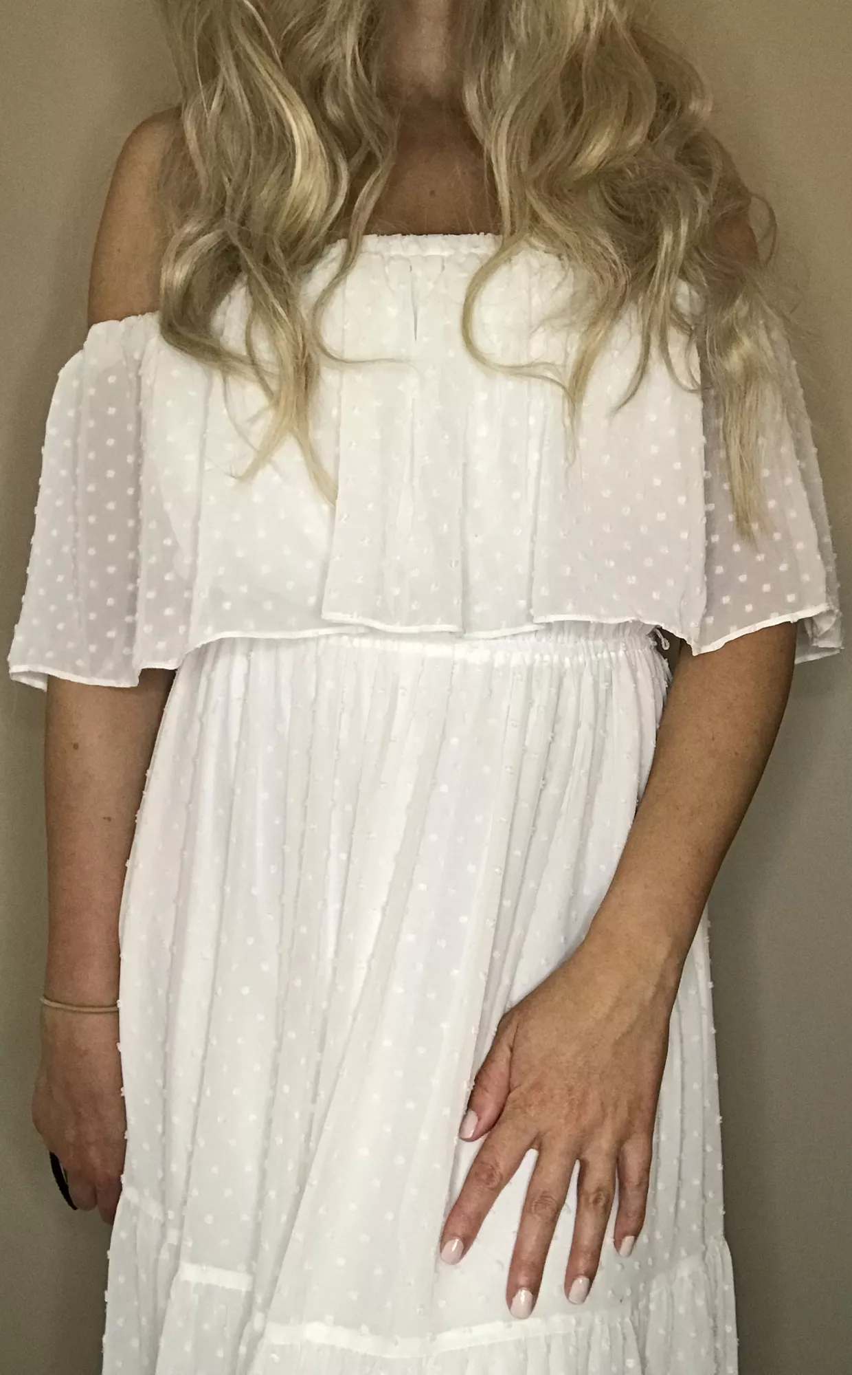 Enjoying this new comfortable white dress