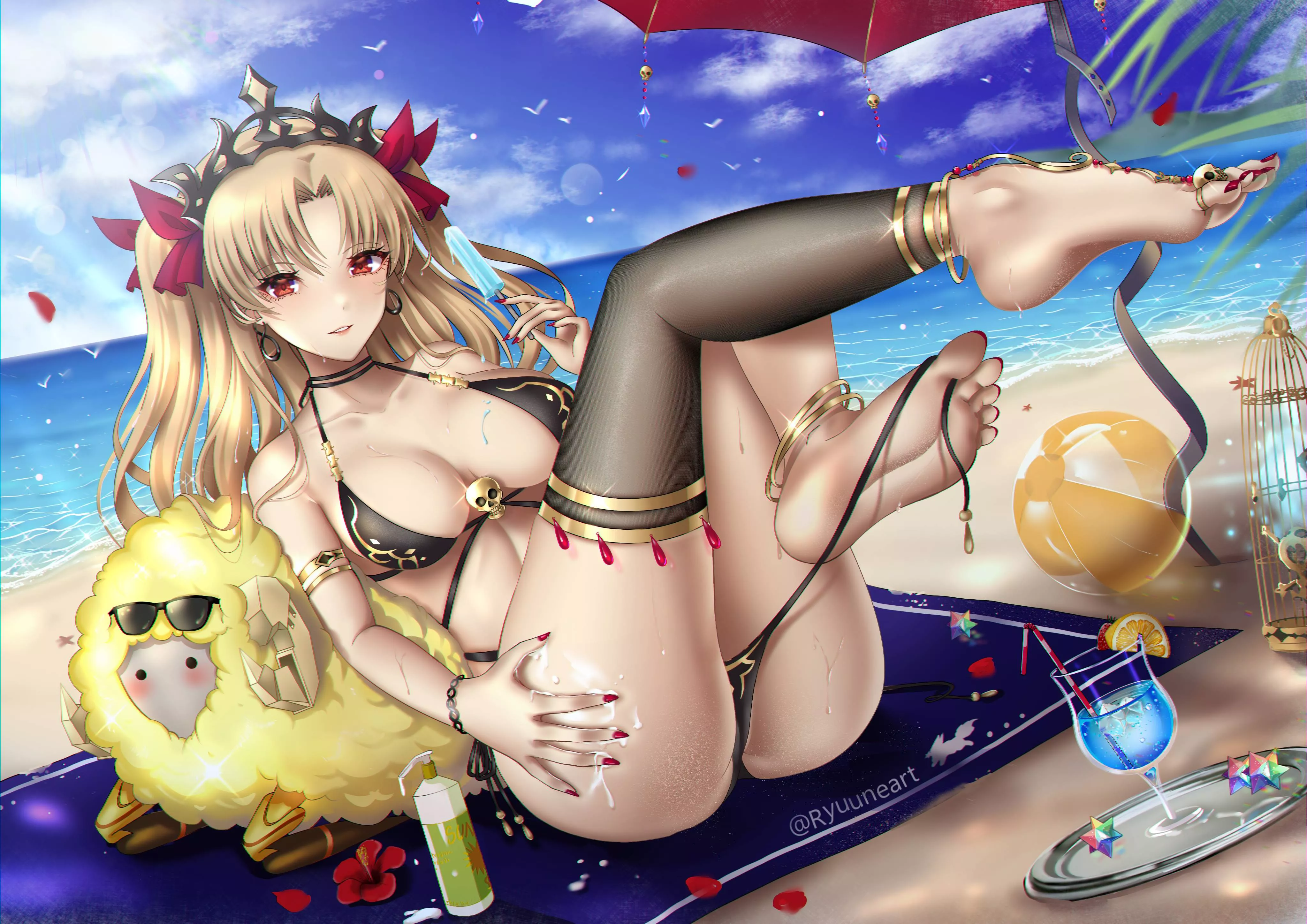 Ereshkigal at the beach [Fate] (Ryuuneart)