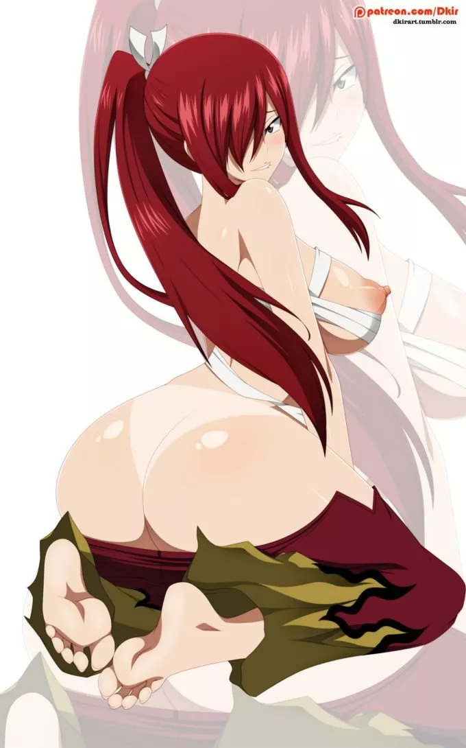 Erza showing some lewds