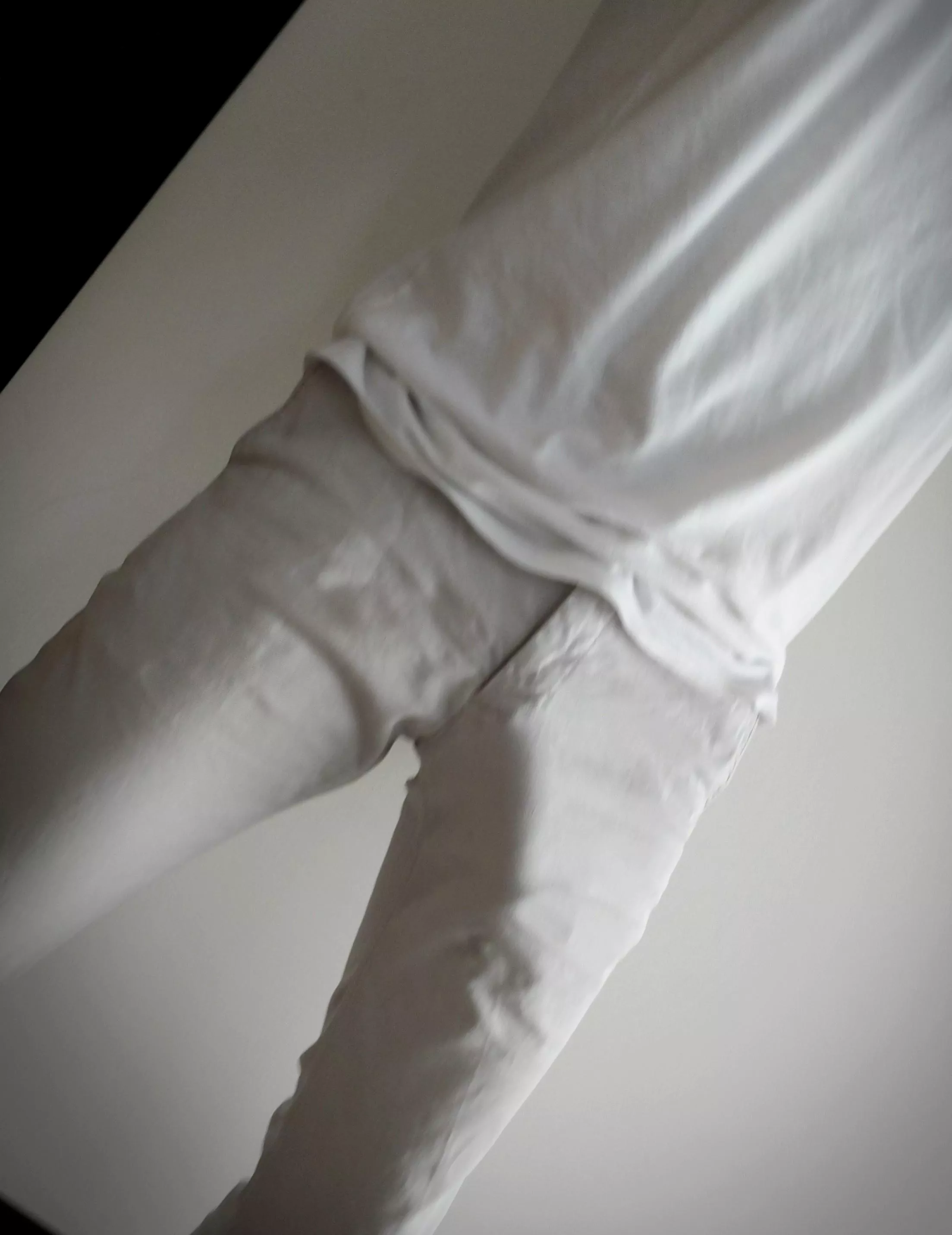 Even soft white pants are a no go