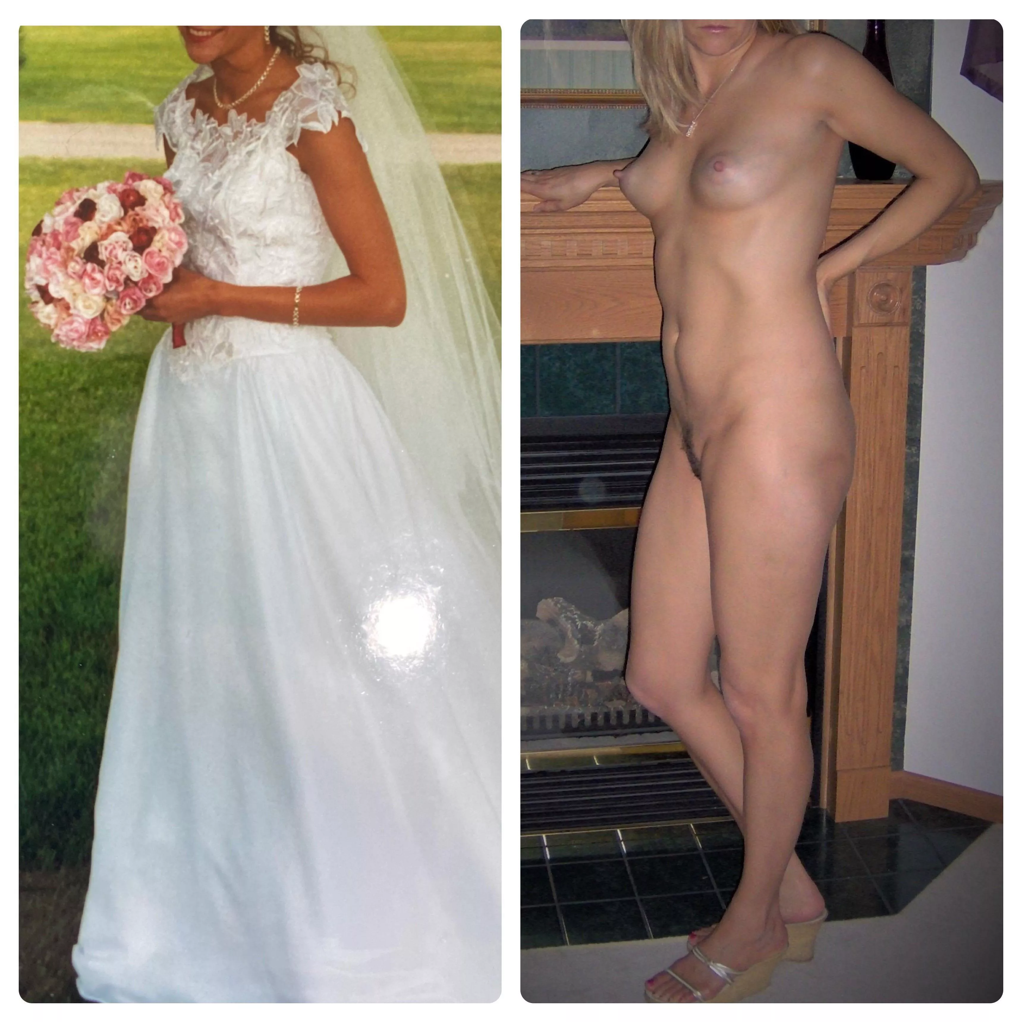 Ever wonder what the bride looks like under her dress?