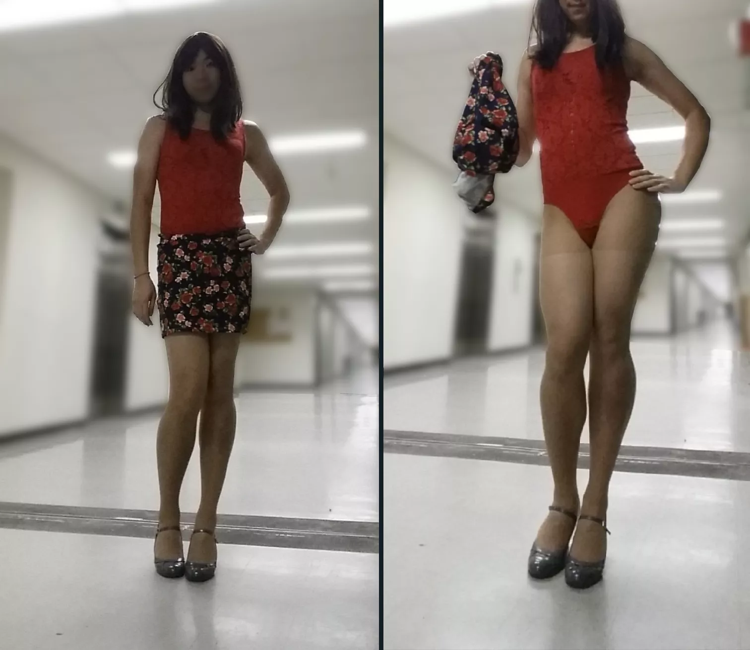 [F] Pro-tip: If you wear a bodysuit to work, you can change into lingerie just by slipping off your skirt. For more thrills, try it at the lift lobby :)