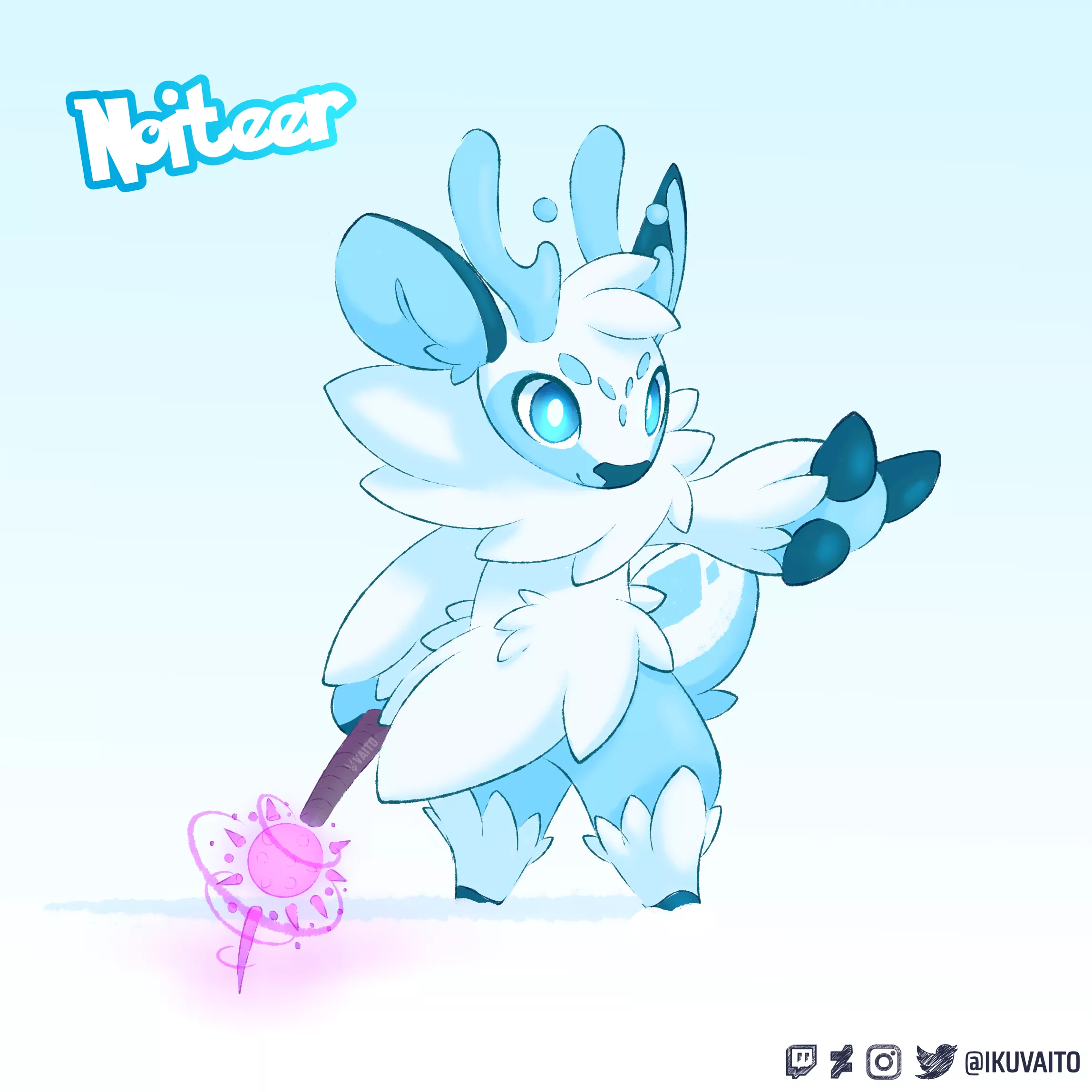 Fakemon: Noiteer (Art by me | @ikuvaito on Twitter and IG)