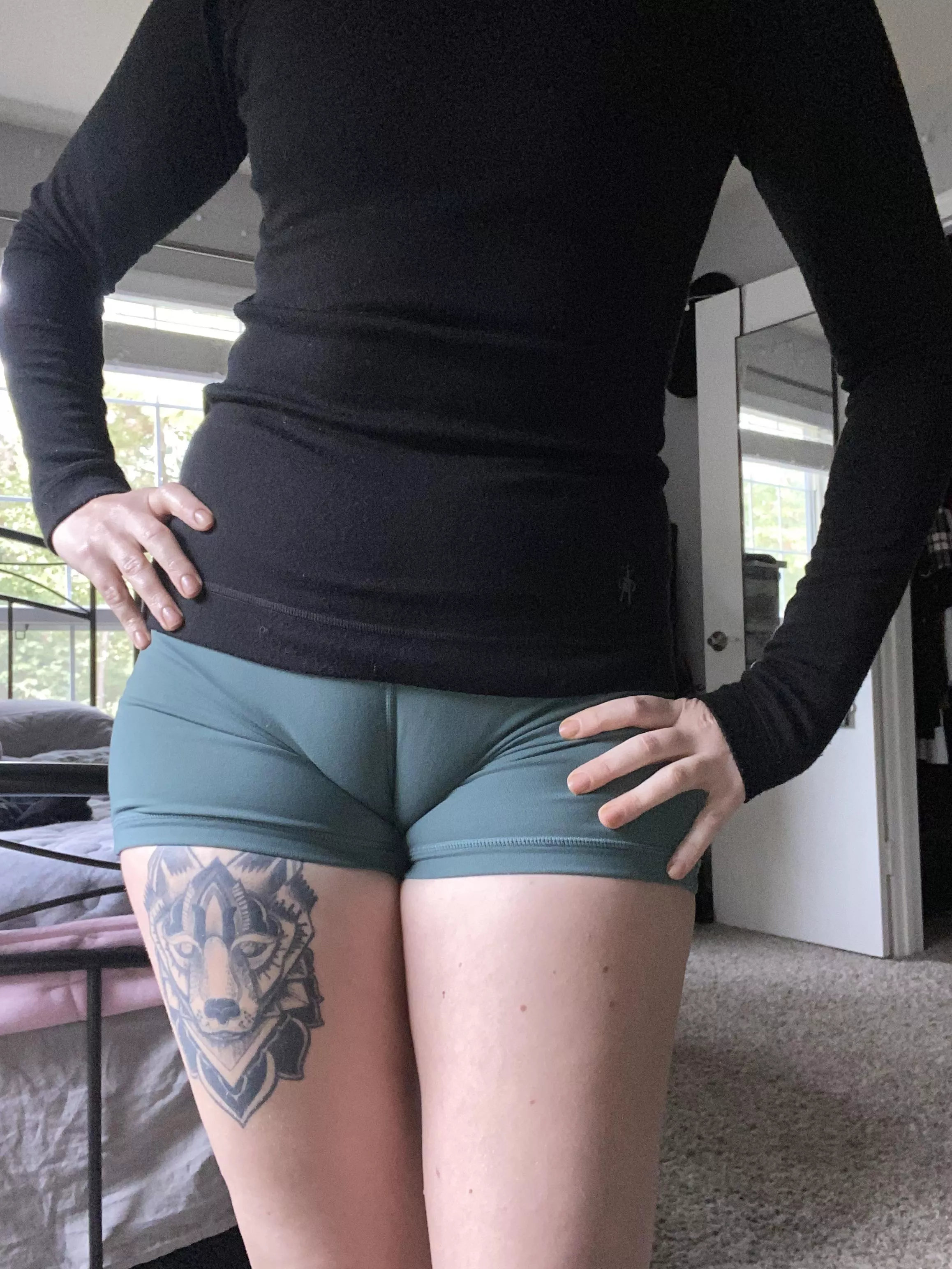 Fat pussy strikes again in my favorite running shorts