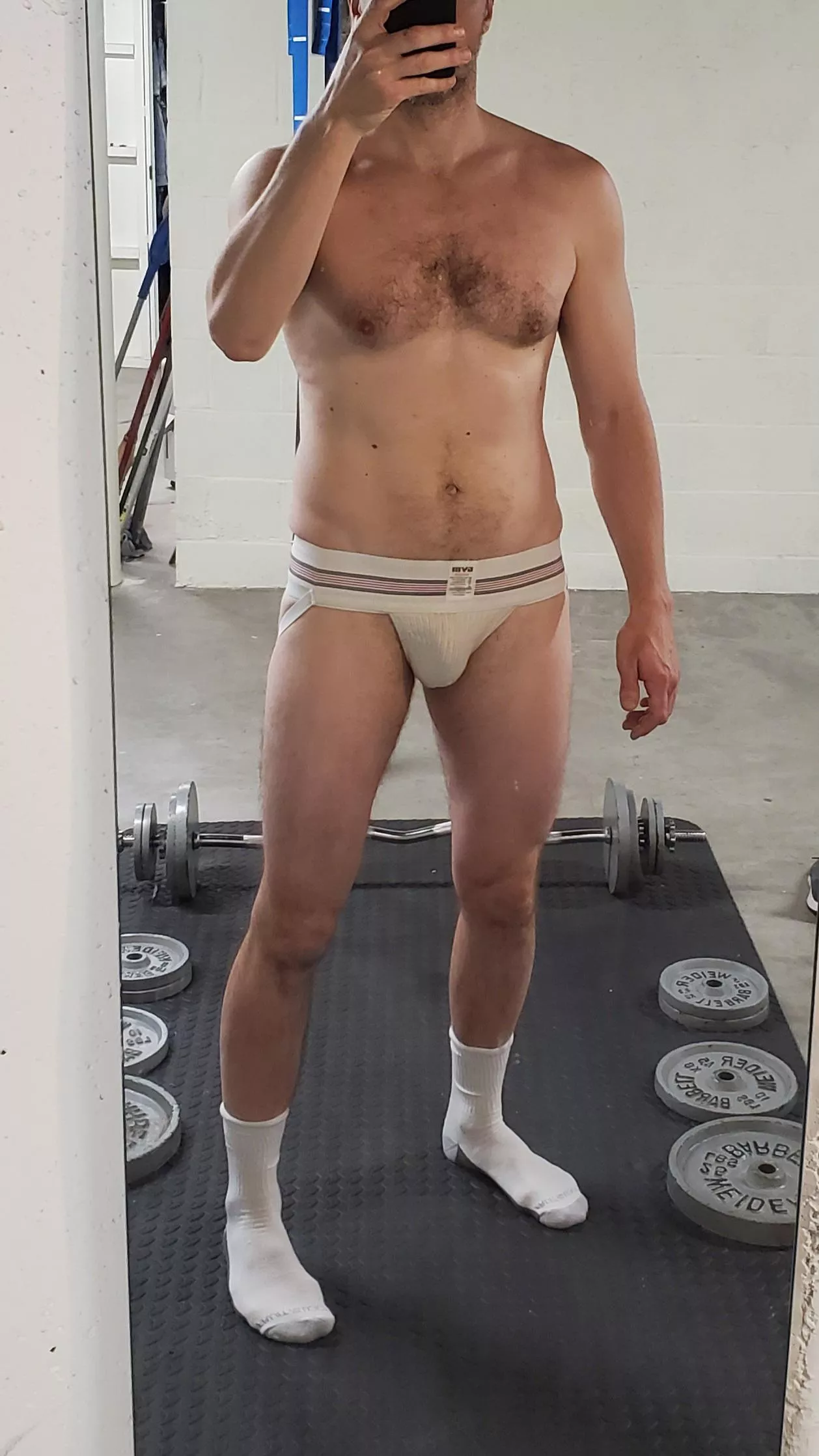 Feeling the classic white GYM today. (Nsfw)