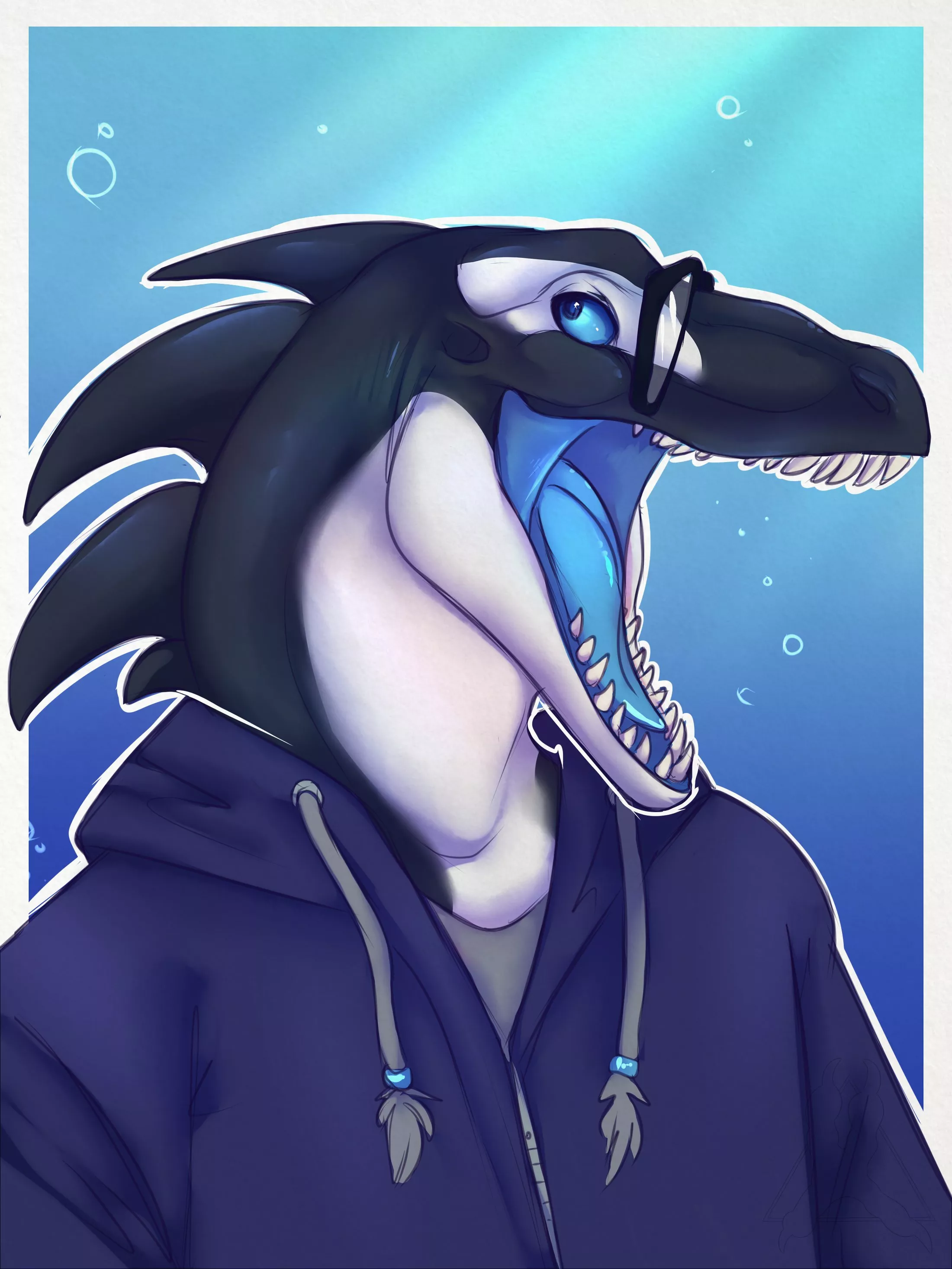 Fellow Orcaraptor says hai! (Art by @OmuMacaw on Twitter)