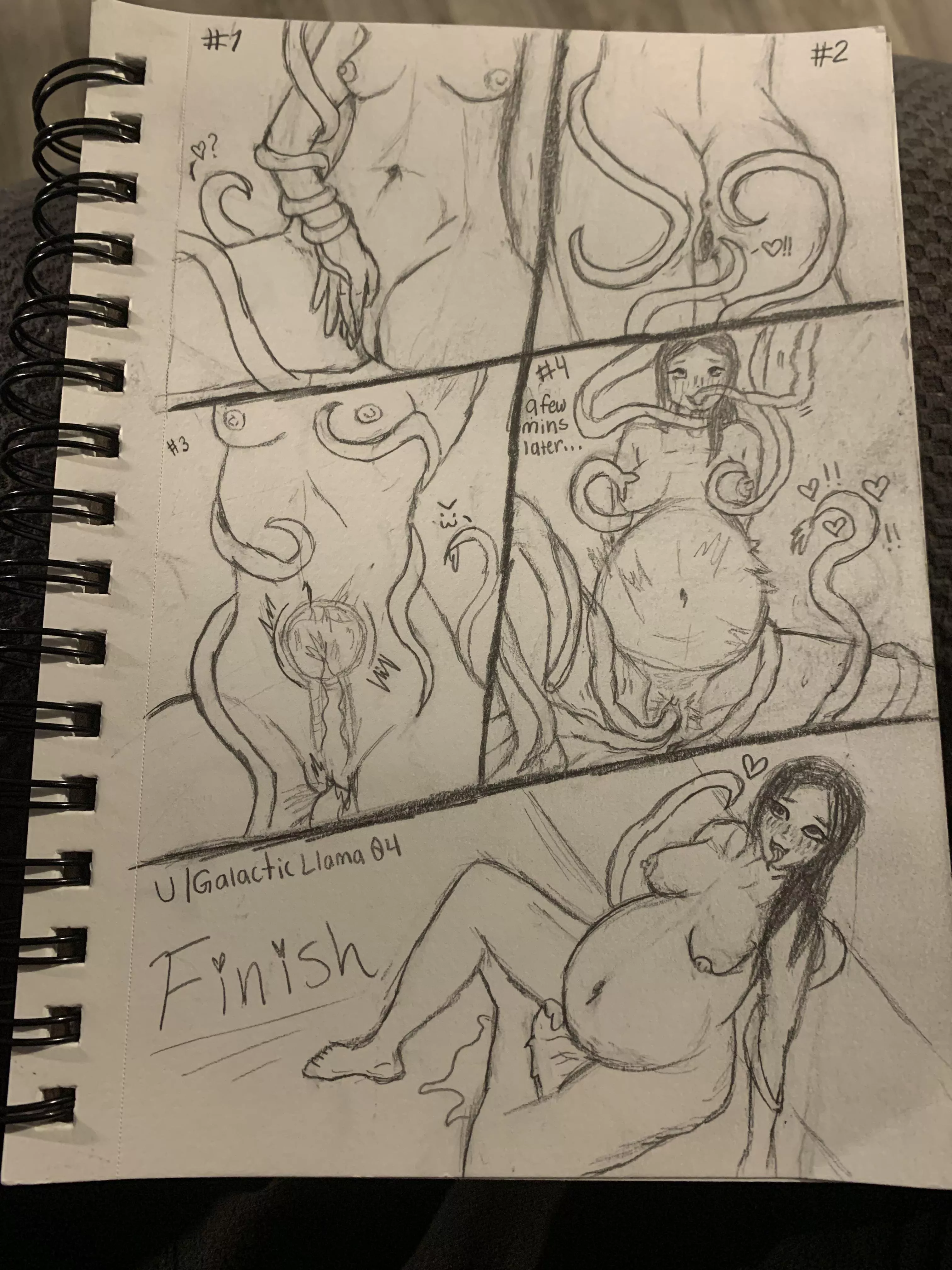 Female gets absolutely cum inflated by tentacles~