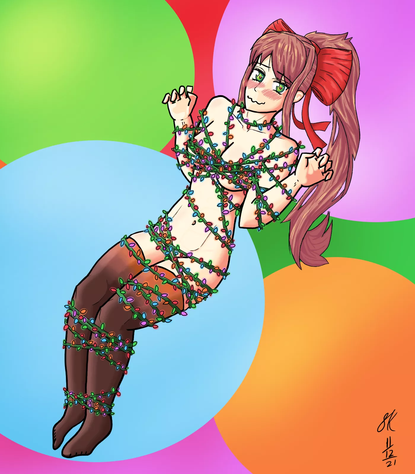 Festive Bondage with Monika (Drawn by me.)