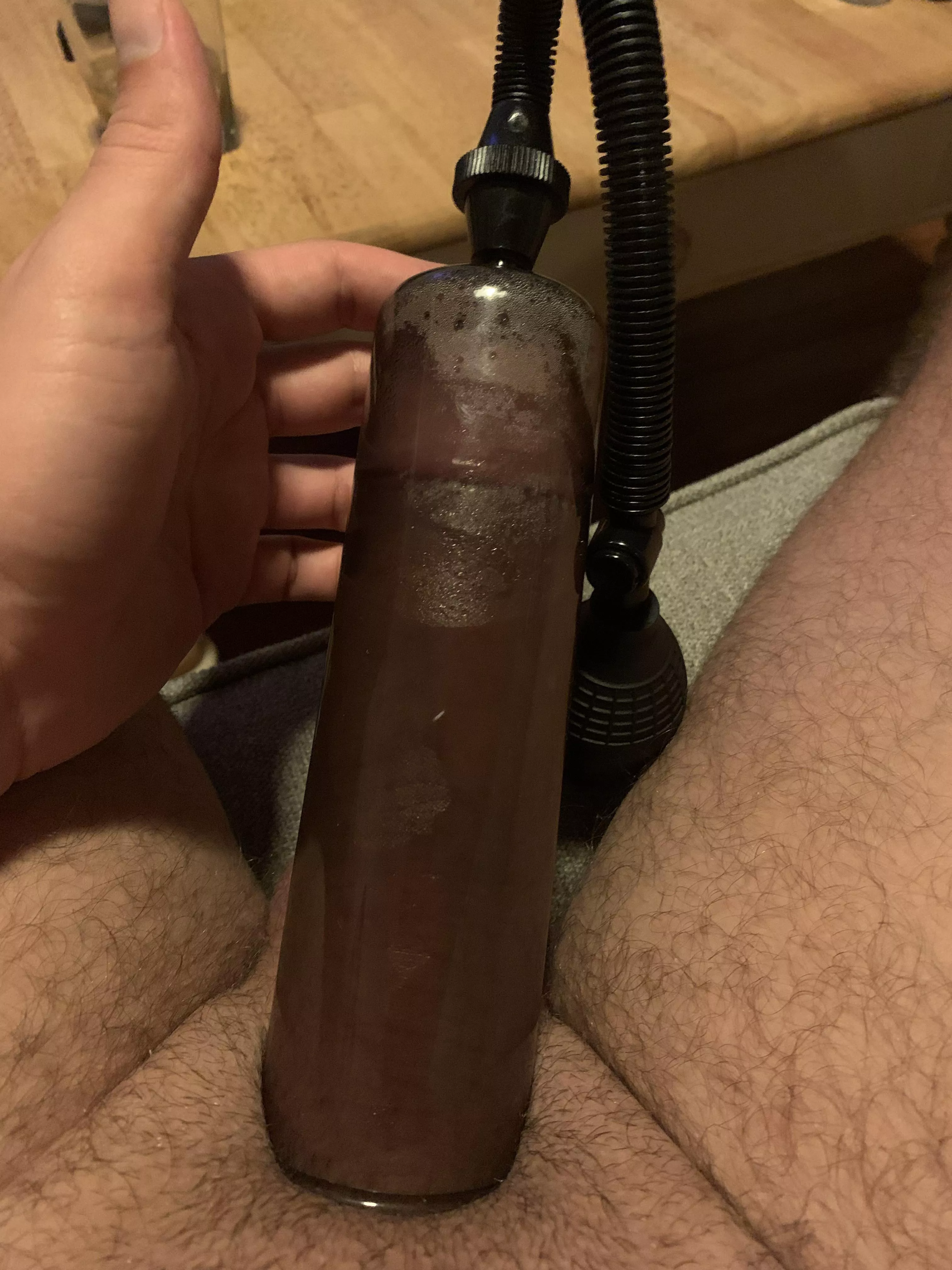 Filling the tube after 3 hours of pumping