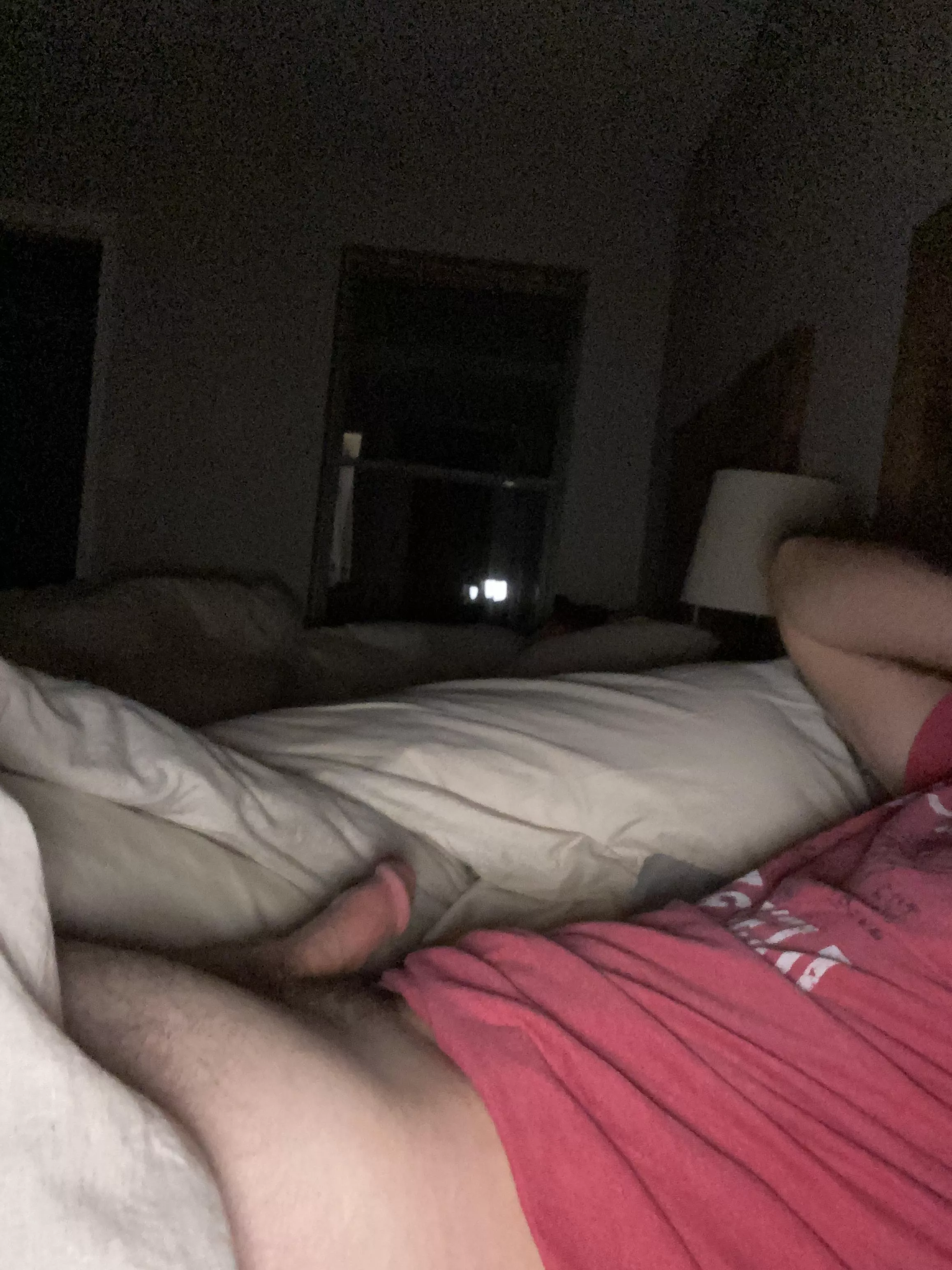 Final shot before I cum, sleeping roomie.