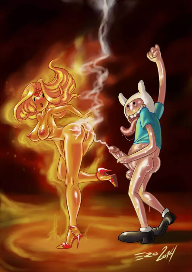 Finn finds the Flame Princess is super hot (psicoero)