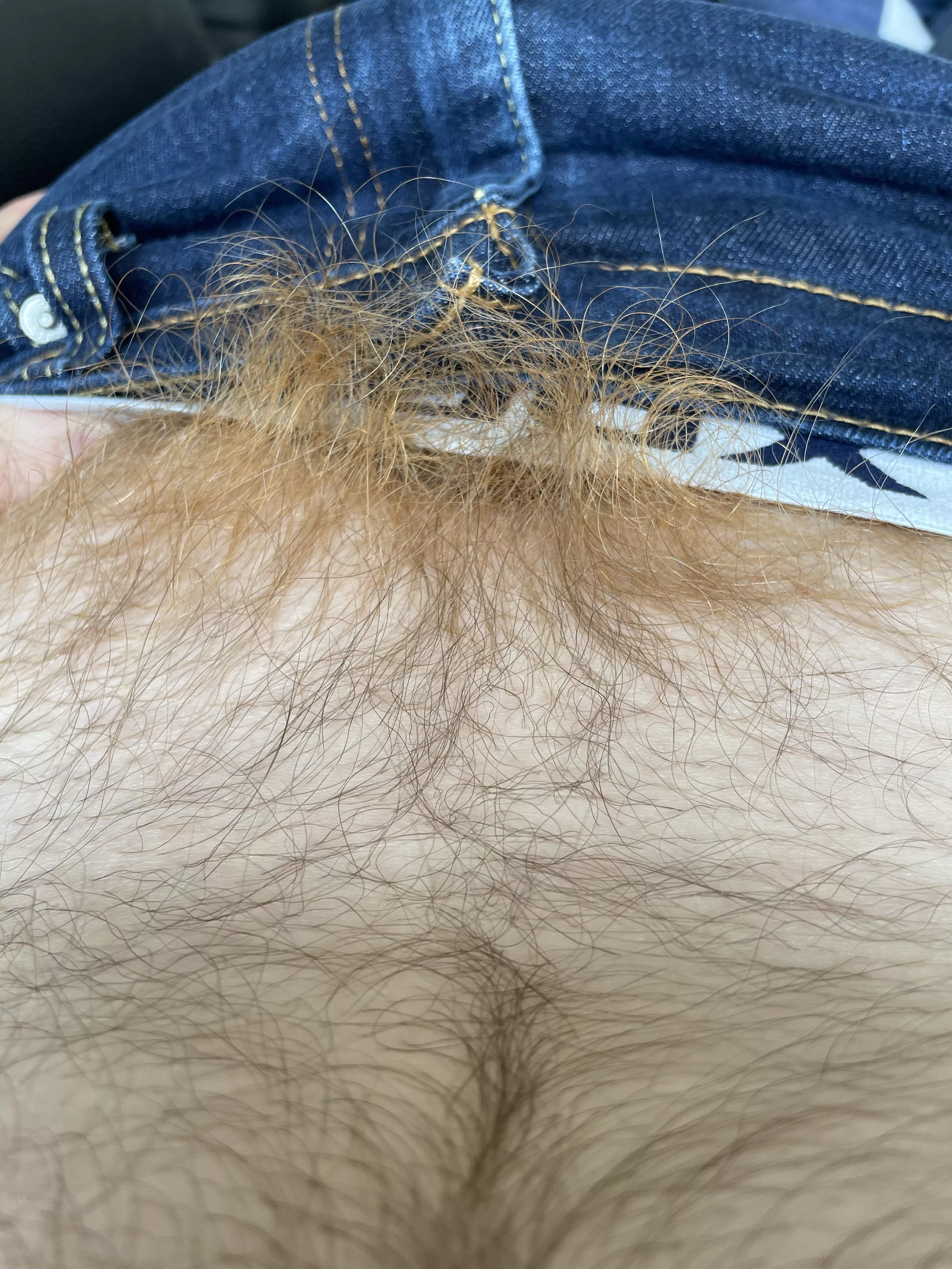 First post. Here’s a peak of my hairy pubey fire crotch