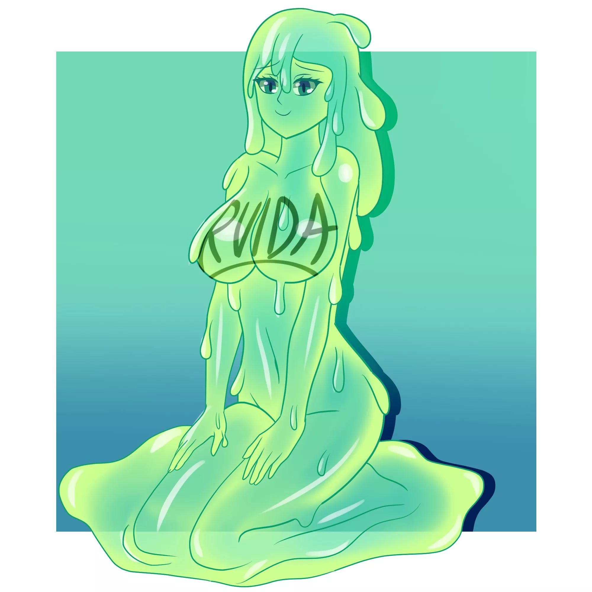 First time drawing a slime girl!