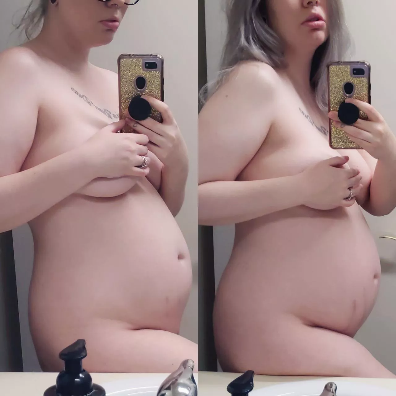 First time Milf glow up from 4 months to 7.