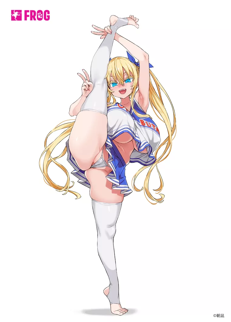 Flexible cheerleader performing the standing split (Asanagi) [Artist's OC]