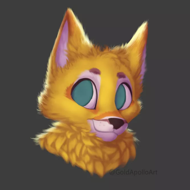 Floof practice day 1/? 💛 ( art by me: twitter : @GoldApolloArt )